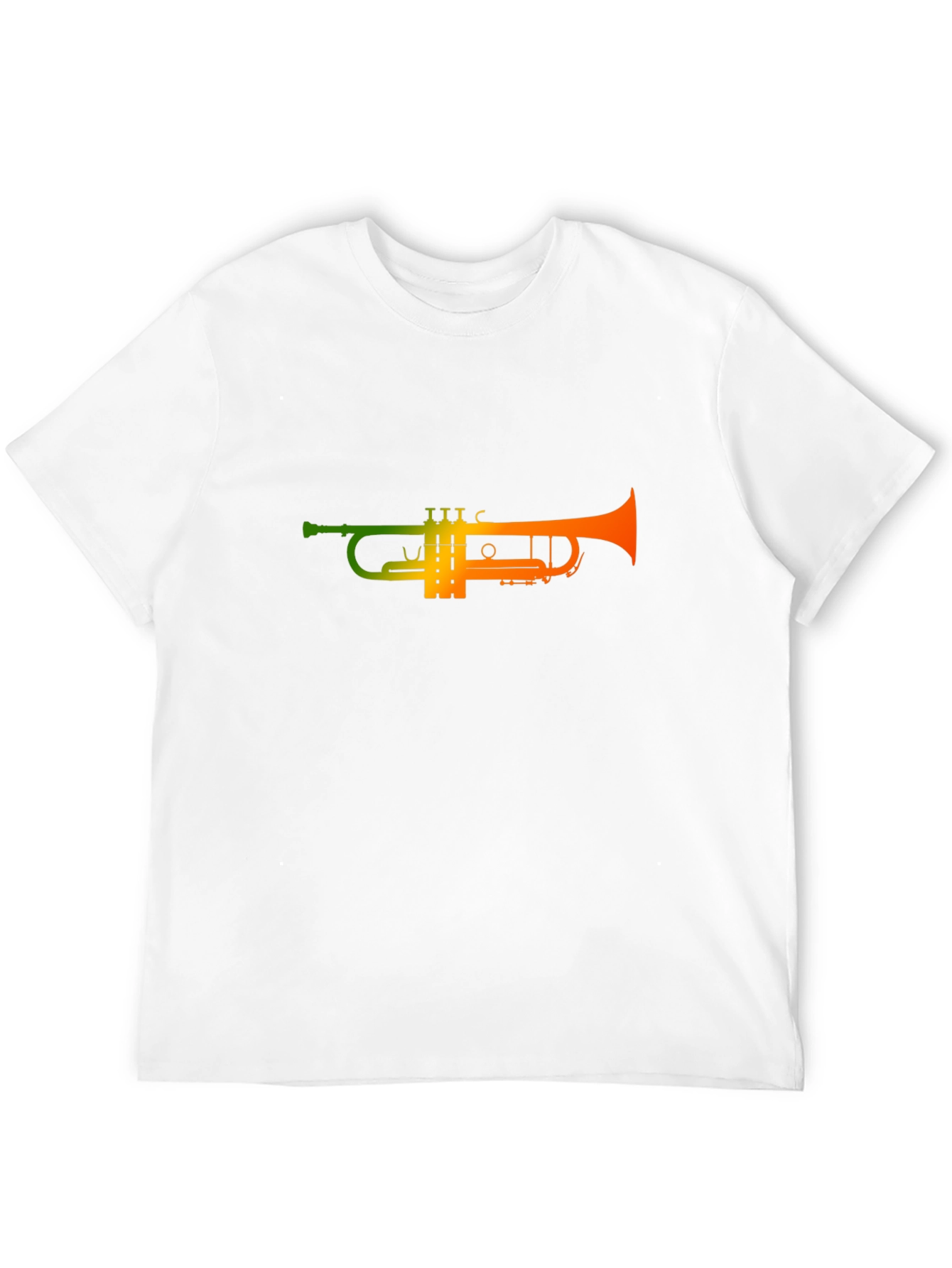 Gradient Trumpet Graphic Tee - Black Cotton T-Shirt