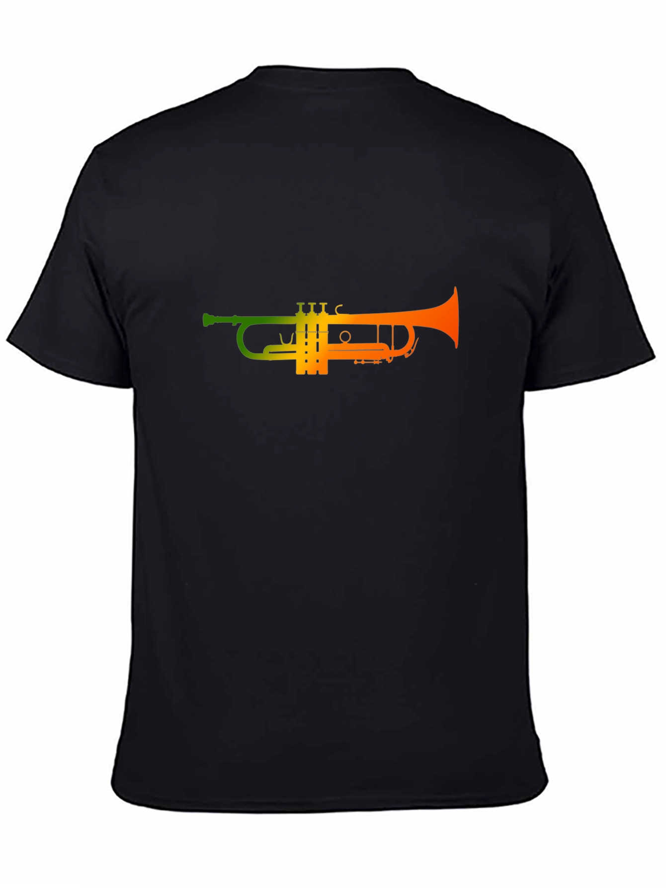 Gradient Trumpet Graphic Tee - Black Cotton T-Shirt