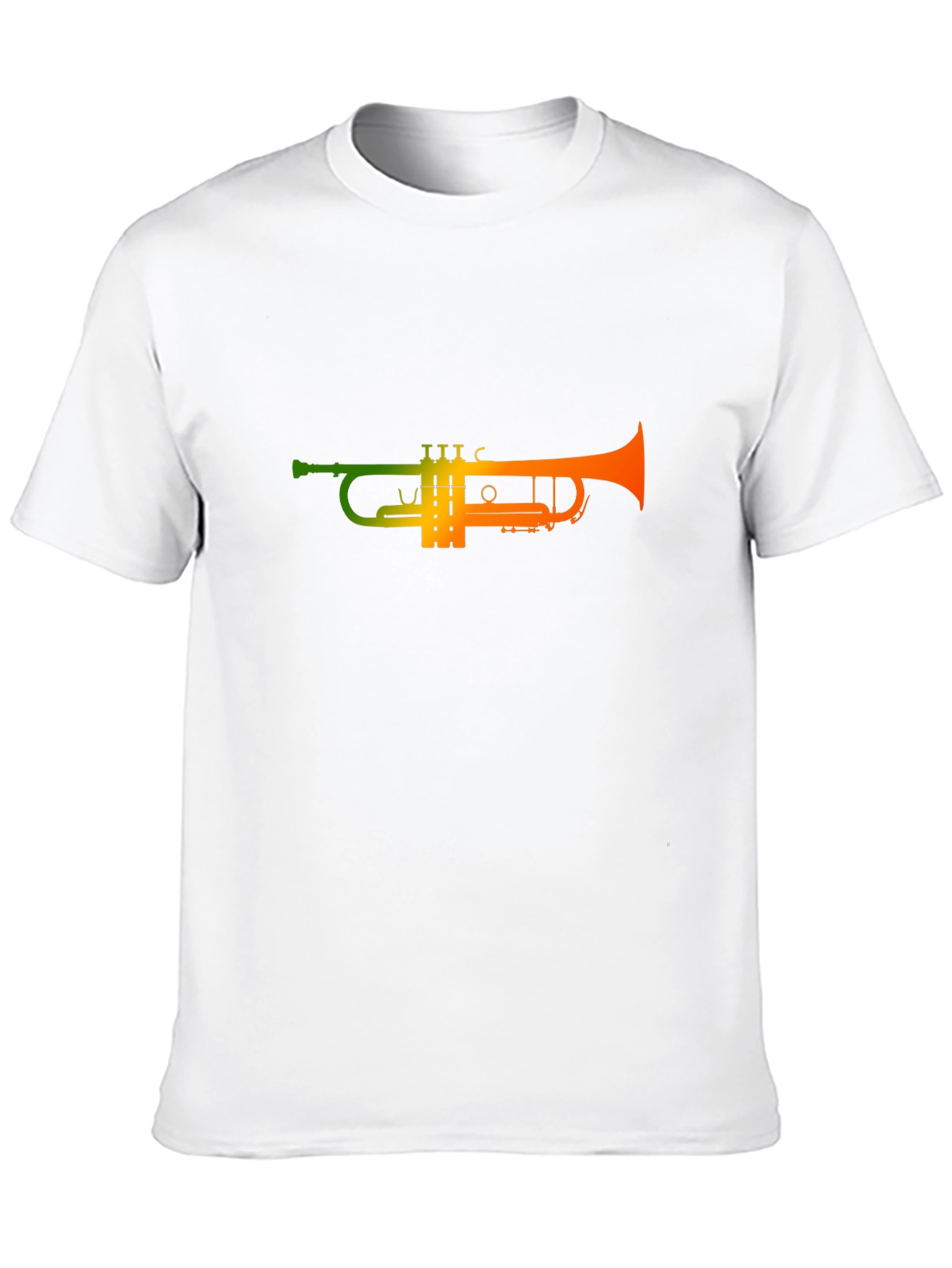 Gradient Trumpet Graphic Tee - Black Cotton T-Shirt