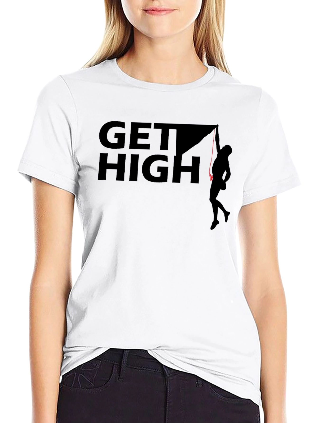 Get High Rock Climbing T-Shirt - Adventure Graphic Tee