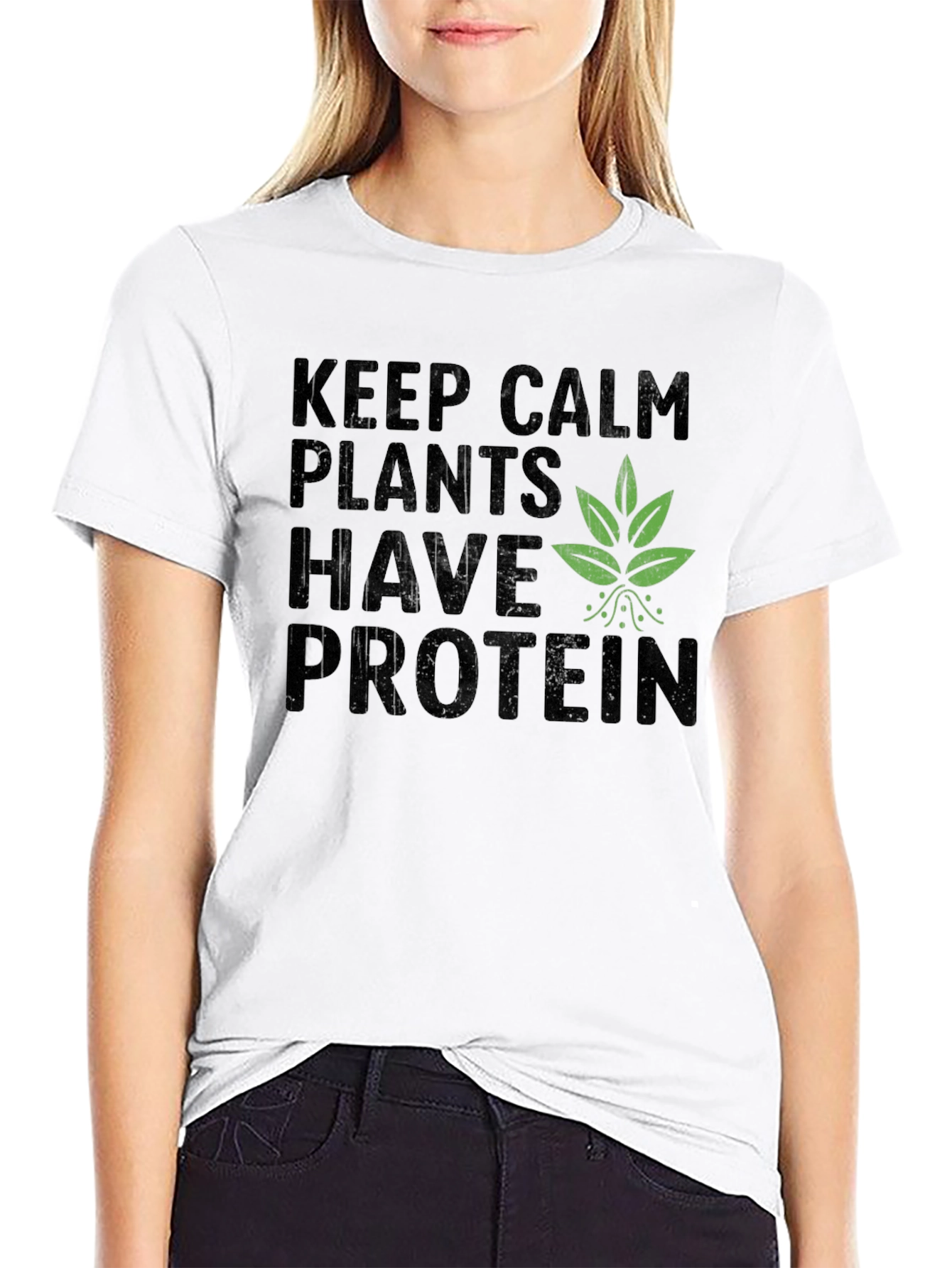 Vegan Protein T-Shirt - Keep Calm Plants Have Protein