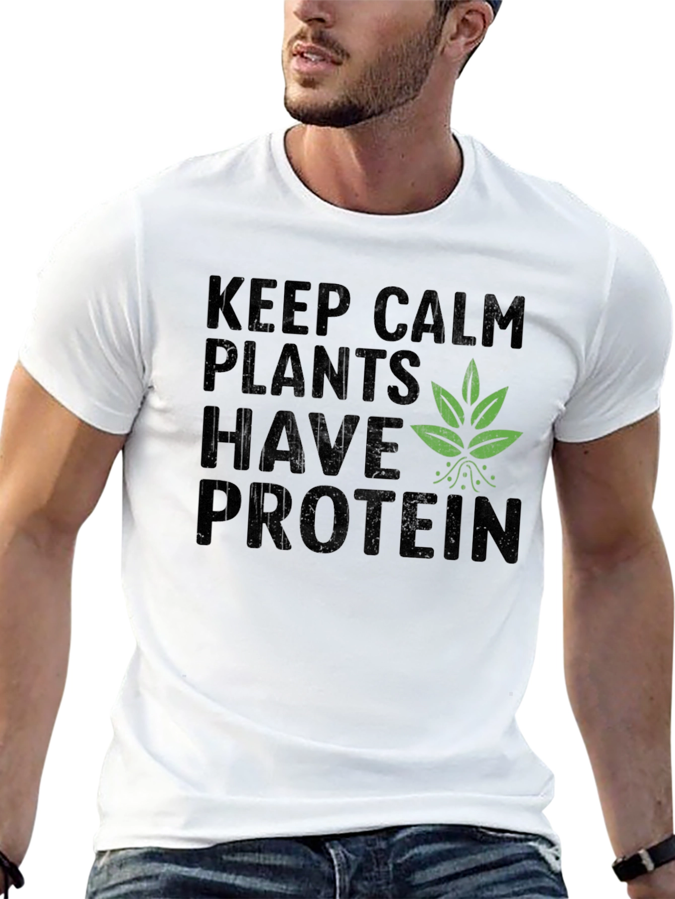 Vegan Protein T-Shirt - Keep Calm Plants Have Protein