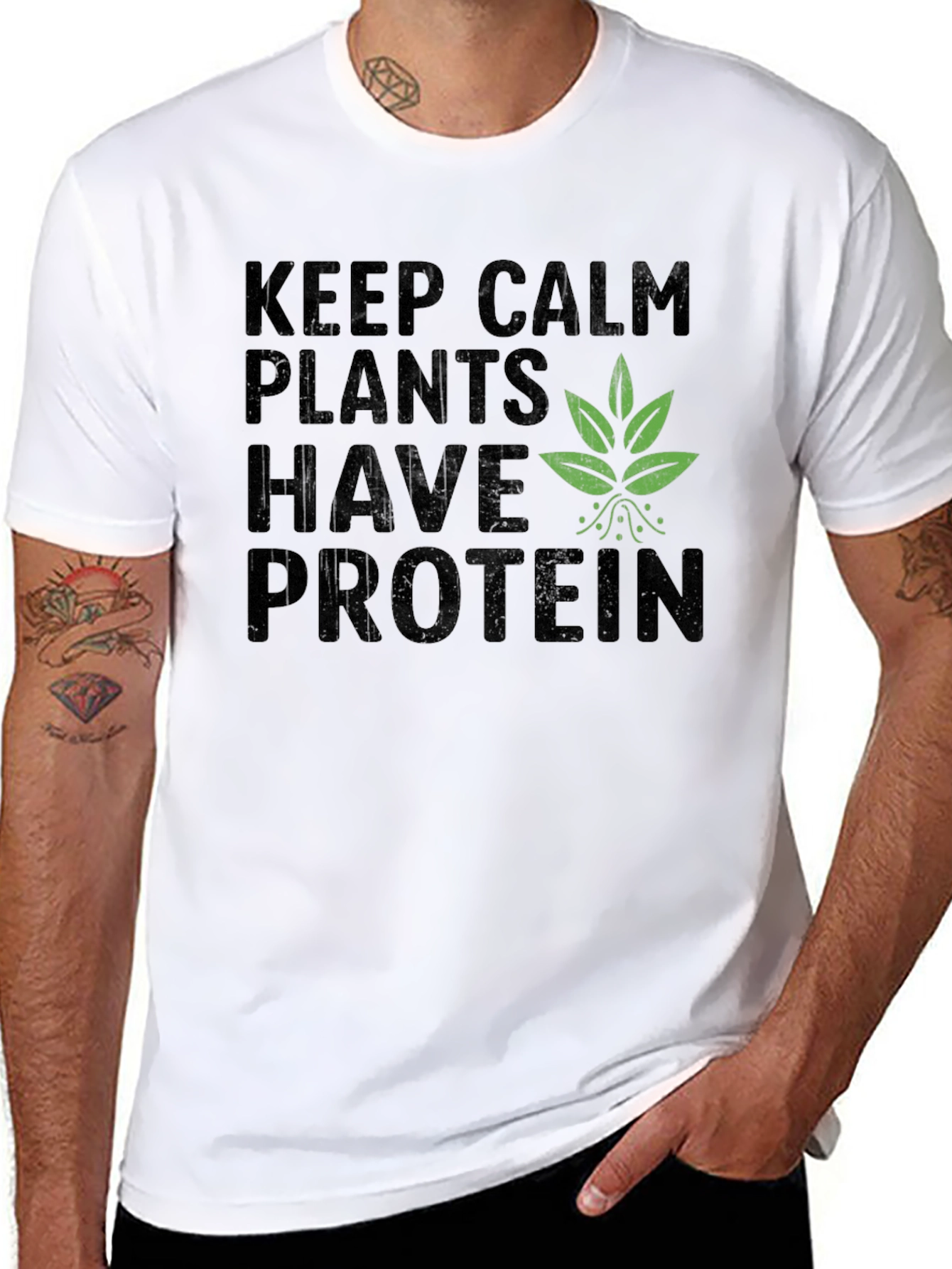 Vegan Protein T-Shirt - Keep Calm Plants Have Protein
