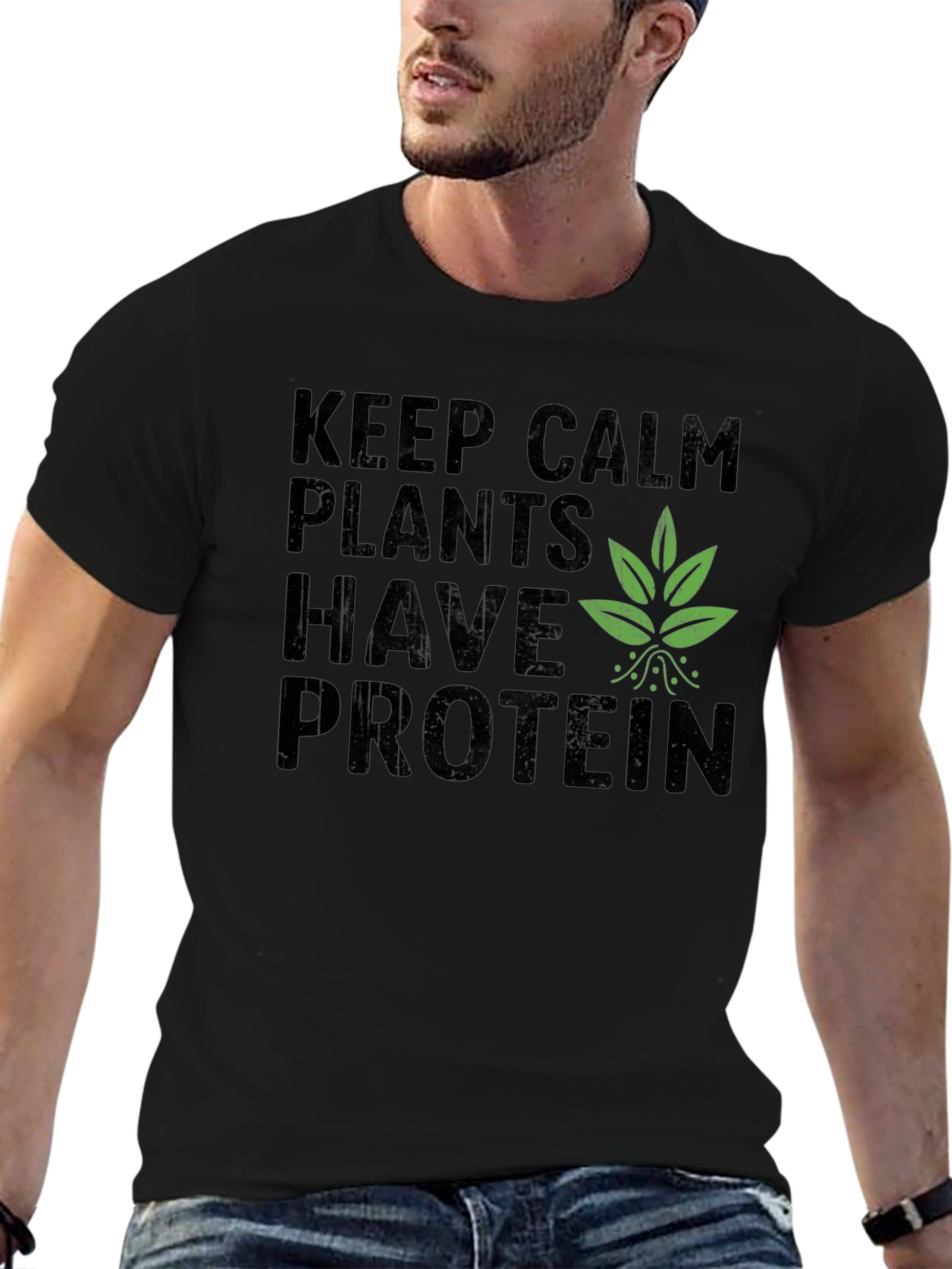Vegan Protein T-Shirt - Keep Calm Plants Have Protein