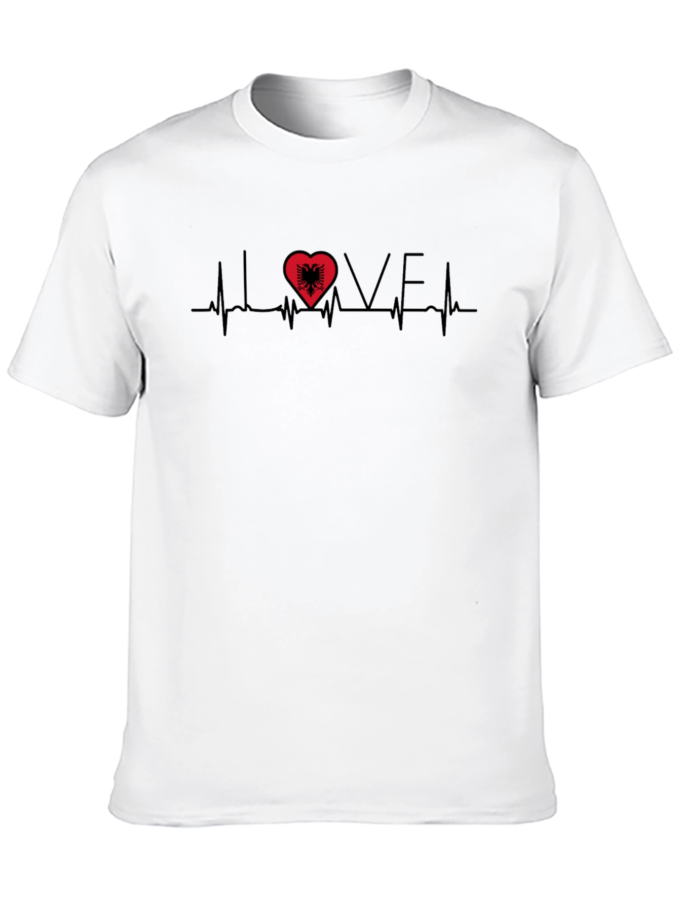 Albania Love Heartbeat Graphic Tee
