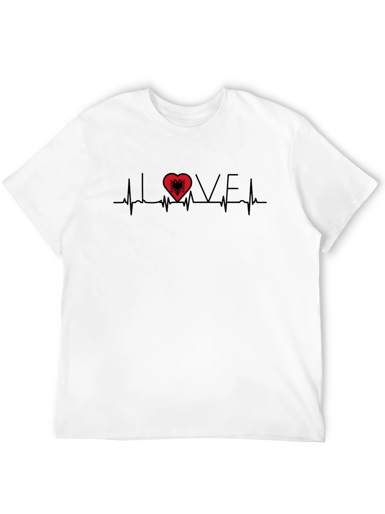 Albania Love Heartbeat Graphic Tee