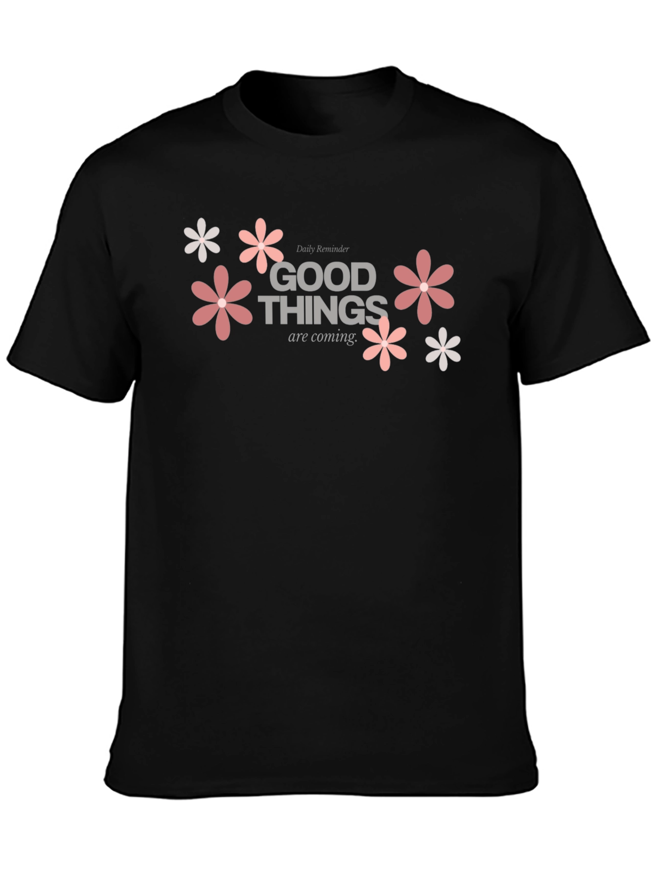 Good Things Coming Floral Graphic Tee - Black