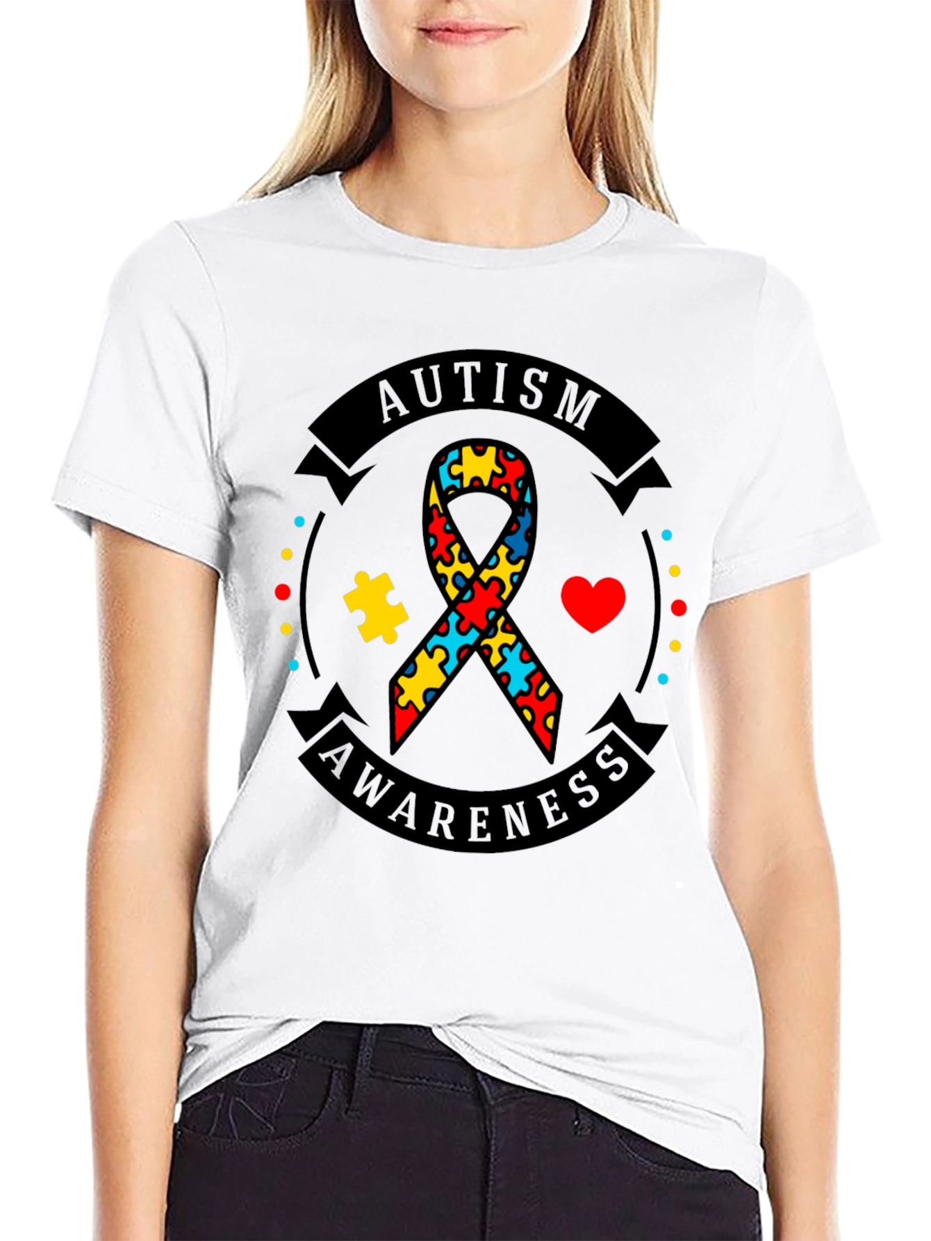 Autism Awareness Ribbon Graphic Tee
