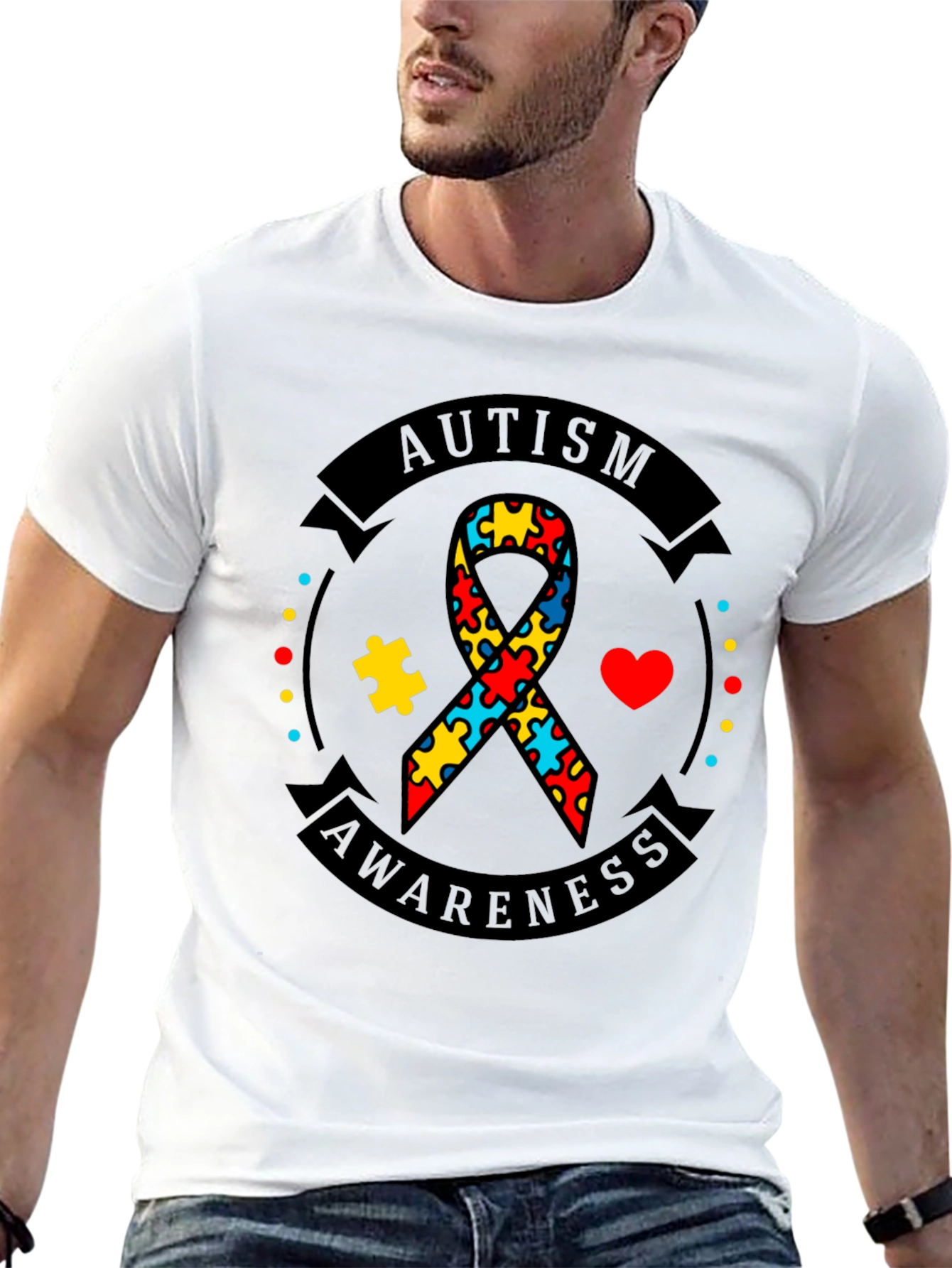 Autism Awareness Ribbon Graphic Tee