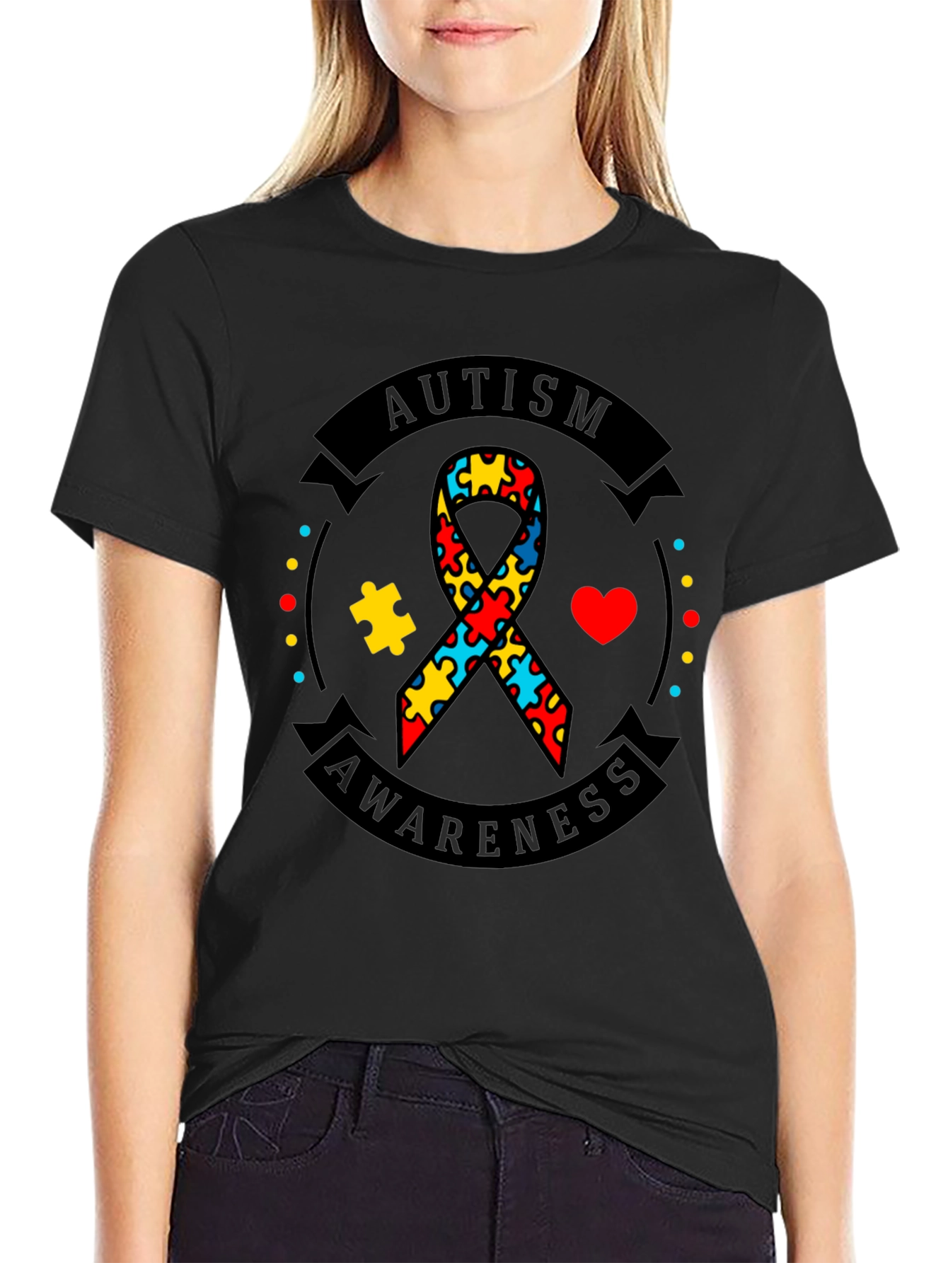 Autism Awareness Ribbon Graphic Tee