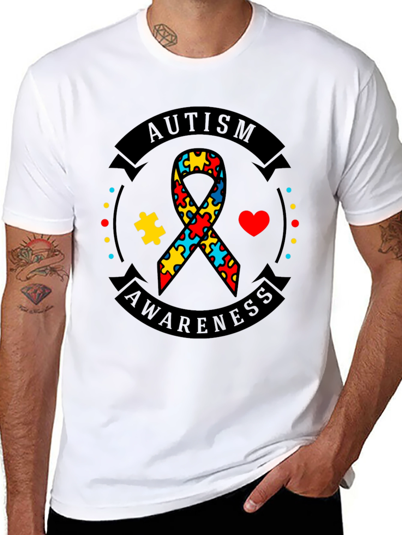 Autism Awareness Ribbon Graphic Tee