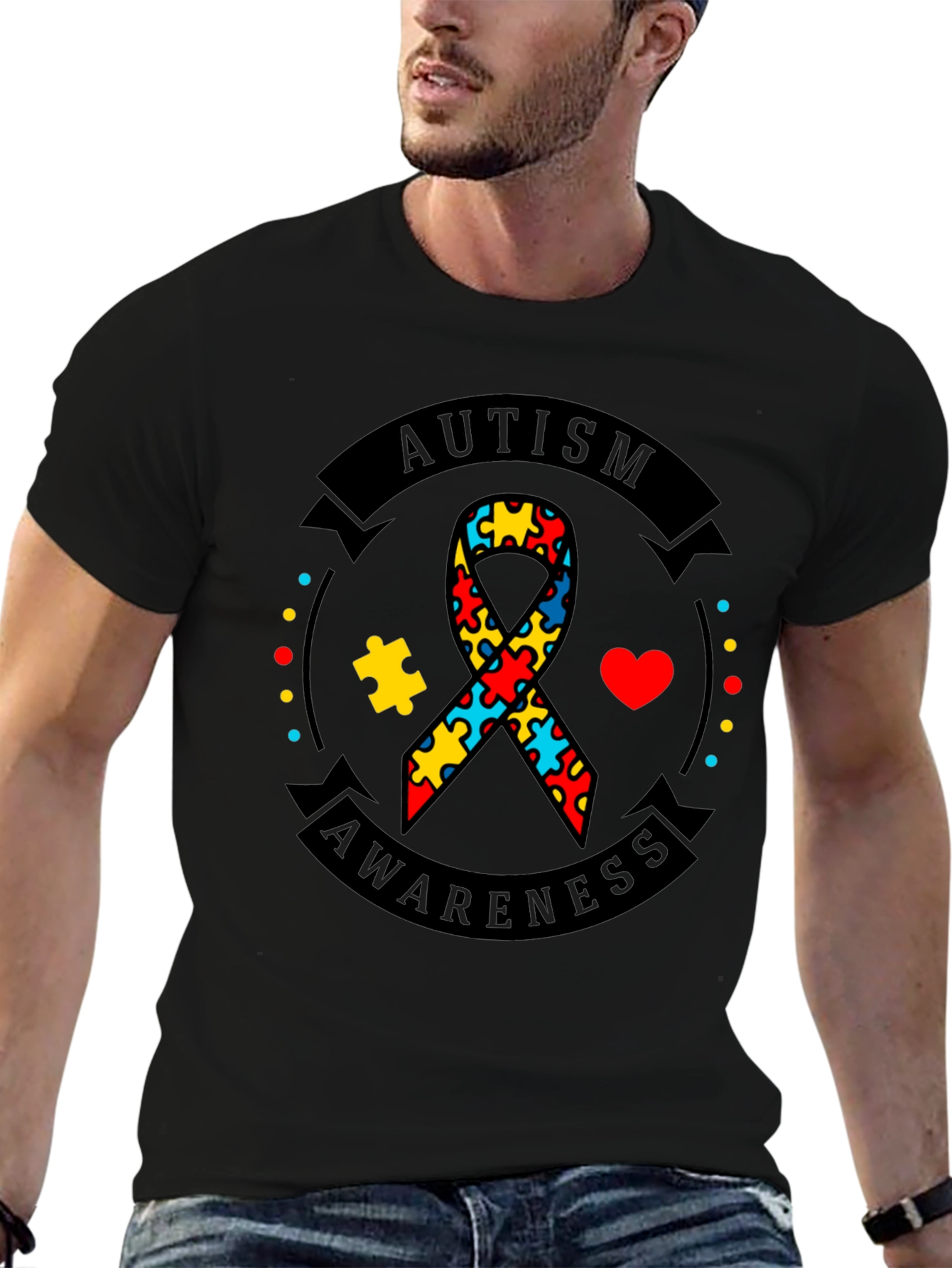 Autism Awareness Ribbon Graphic Tee