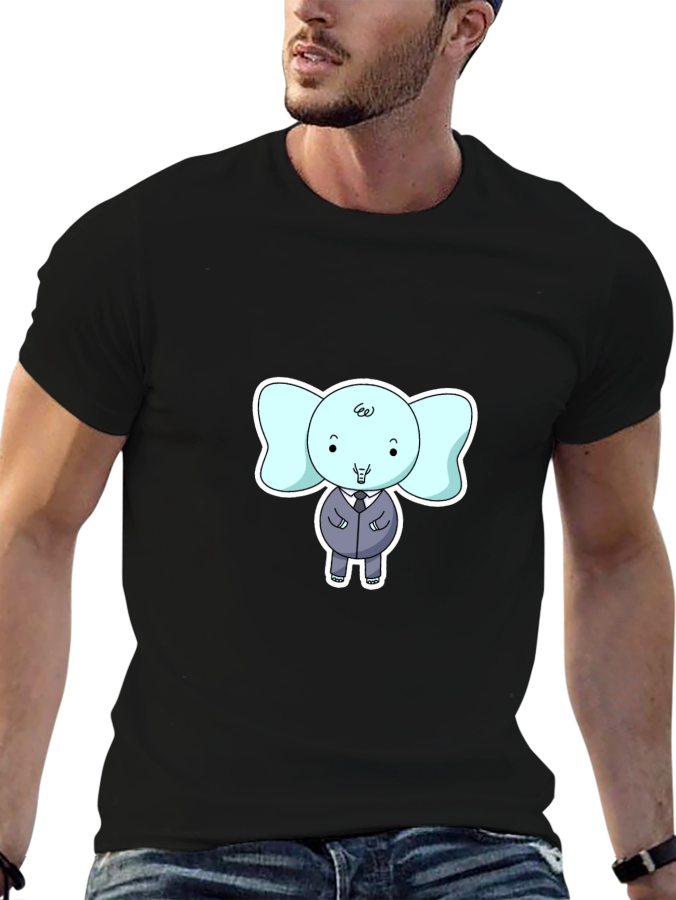 Elephant in Suit Graphic T-Shirt