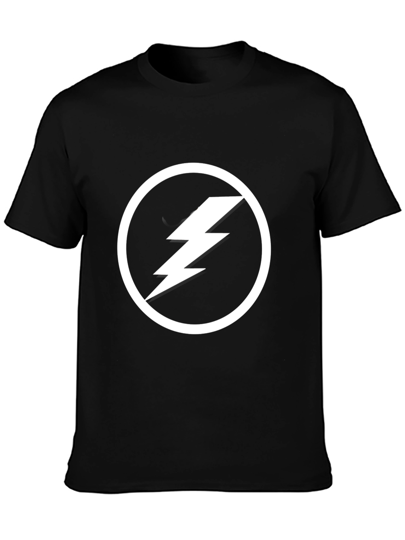 Lightning Bolt Graphic Tee - Black Cotton Casual Shirt