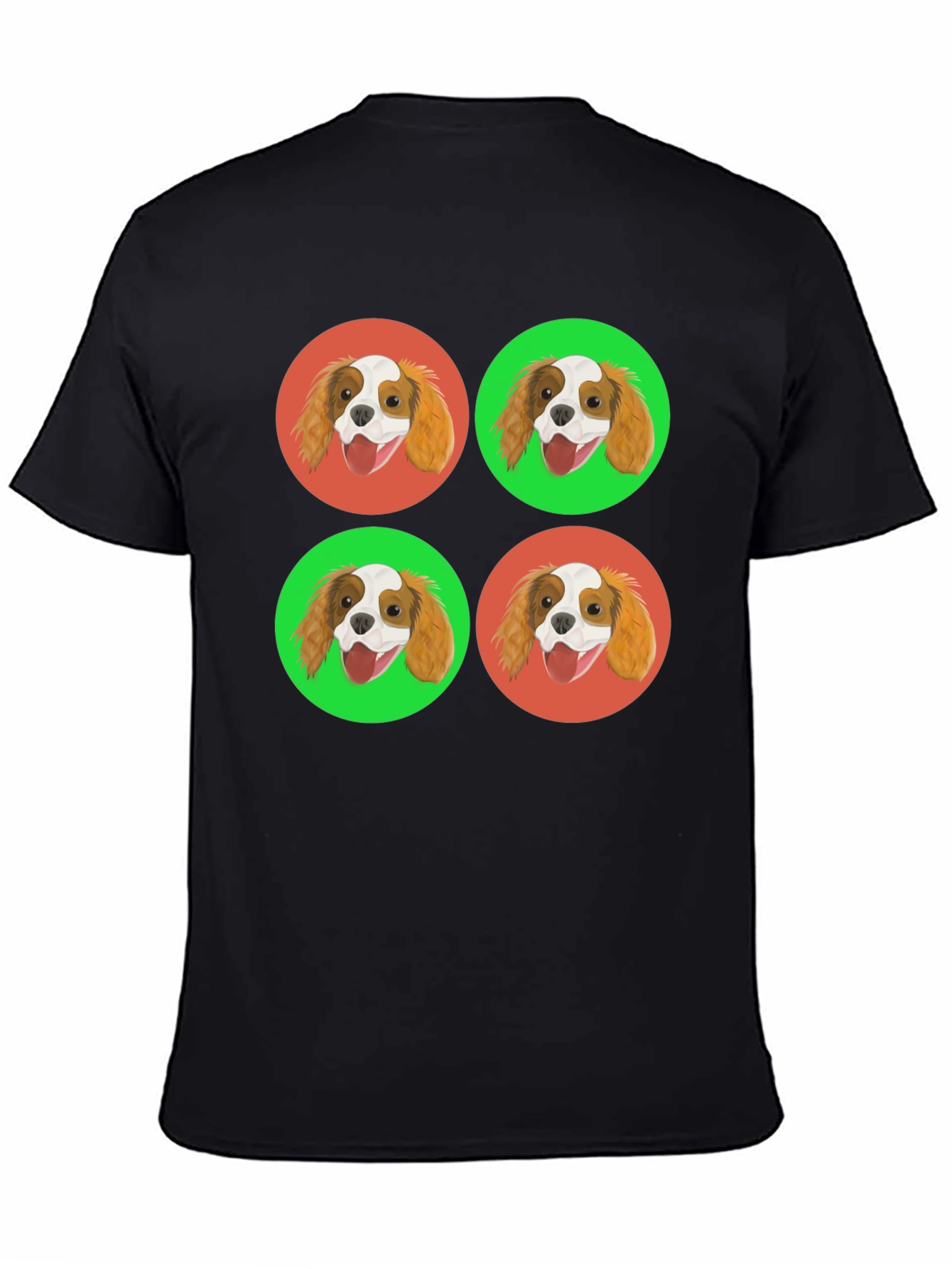 Cavalier King Charles Spaniel Pop Art Black T-Shirt