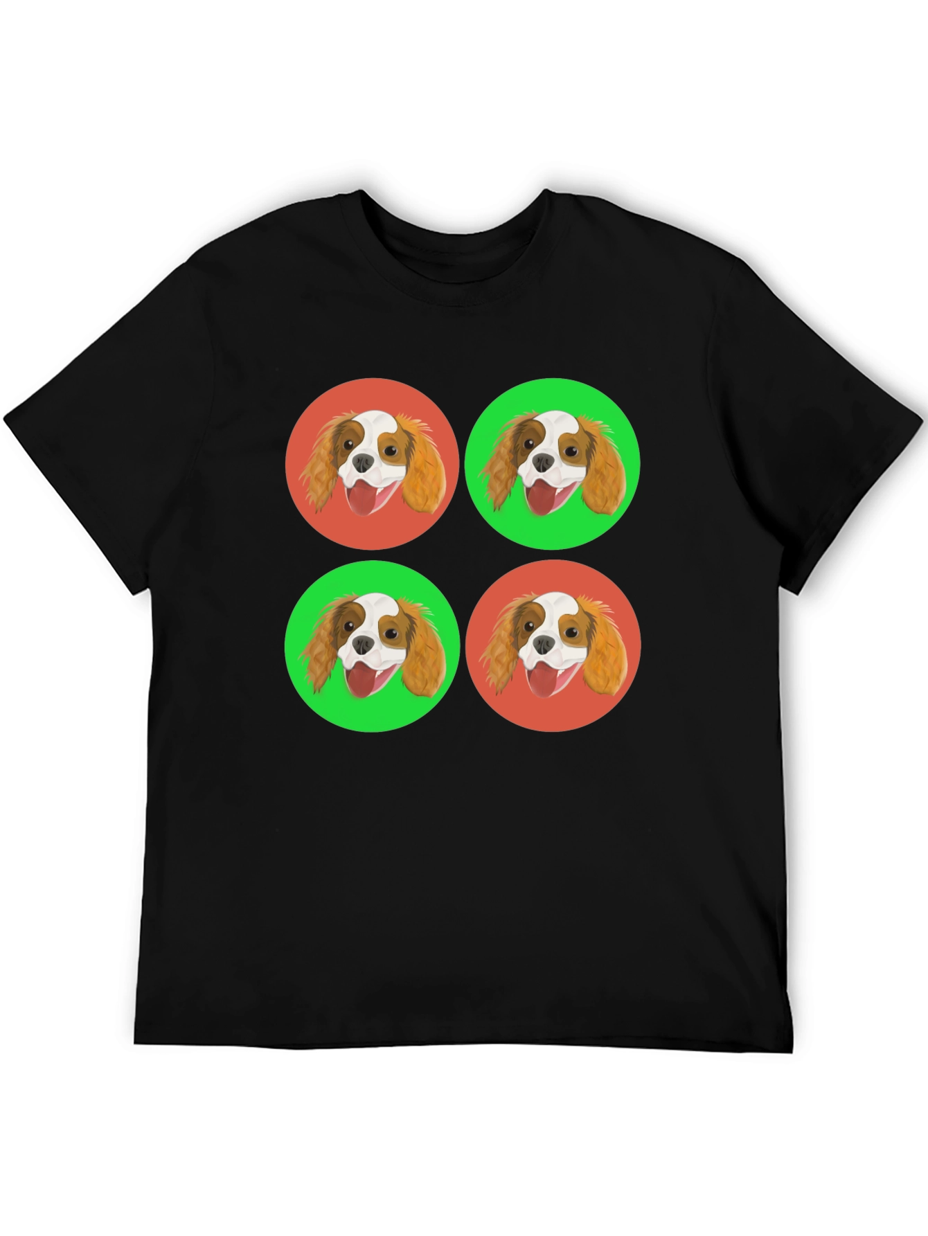Cavalier King Charles Spaniel Pop Art Black T-Shirt