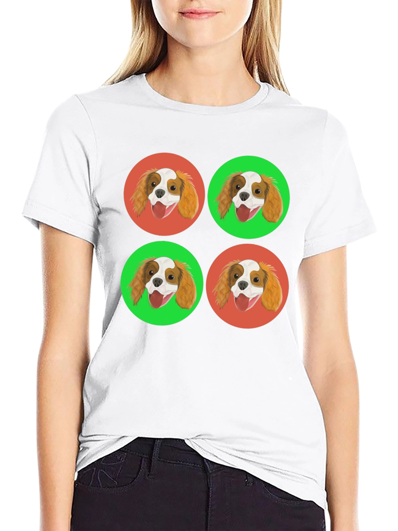 Cavalier King Charles Spaniel Pop Art Black T-Shirt