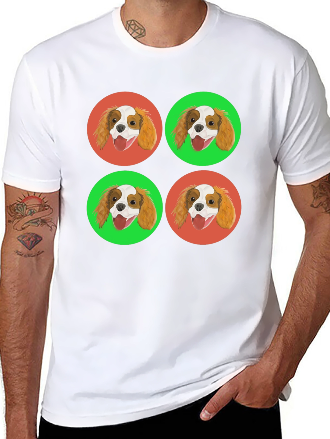 Cavalier King Charles Spaniel Pop Art Black T-Shirt