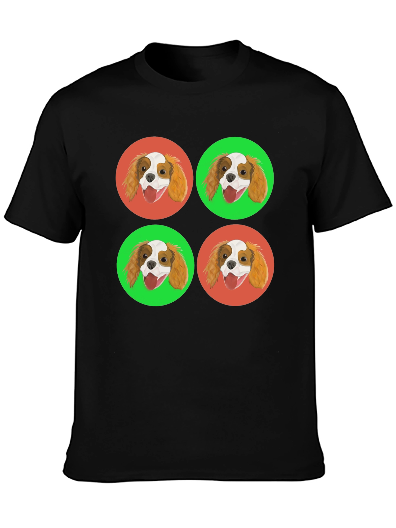Cavalier King Charles Spaniel Pop Art Black T-Shirt