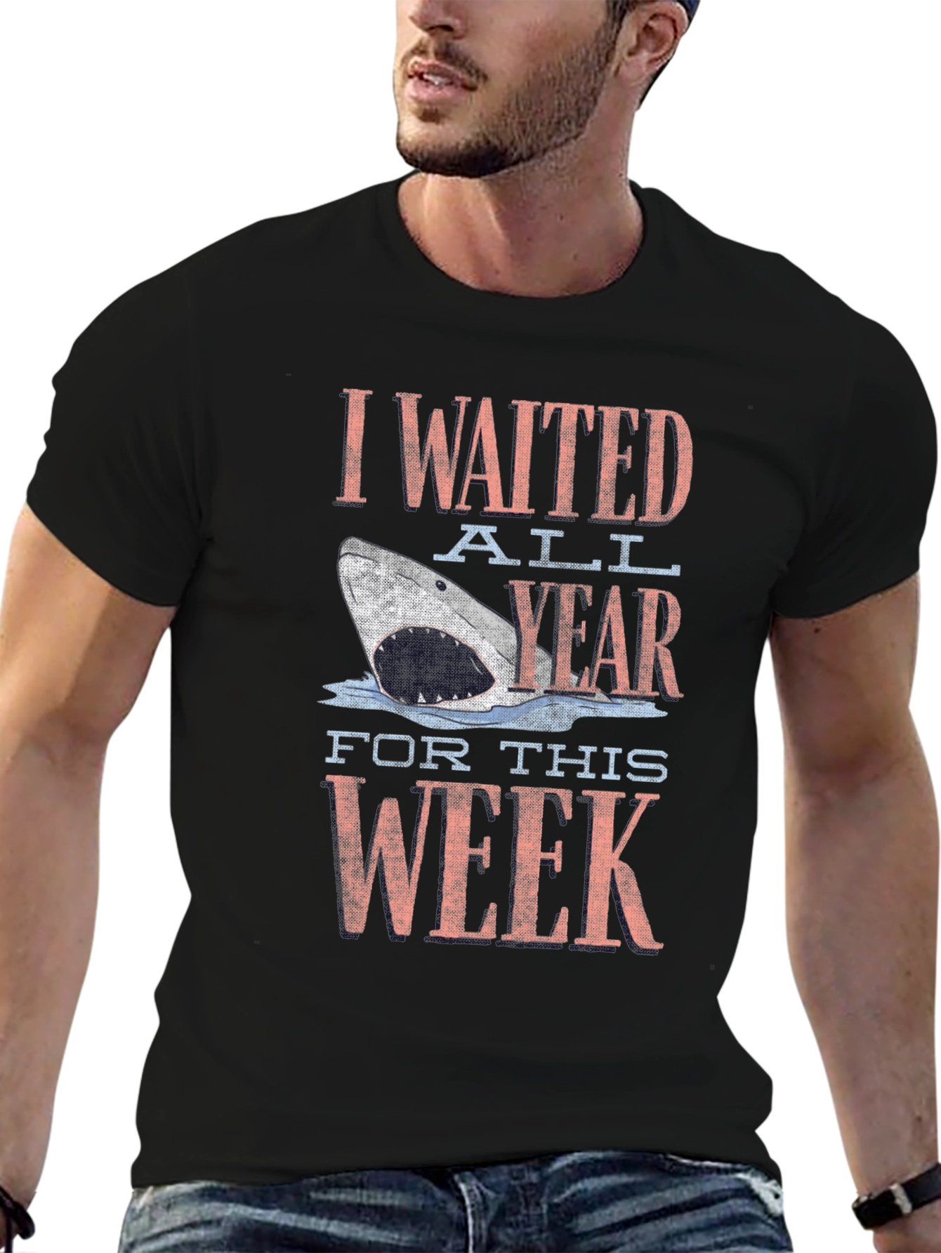 Shark Week Mens Black Graphic T-Shirt