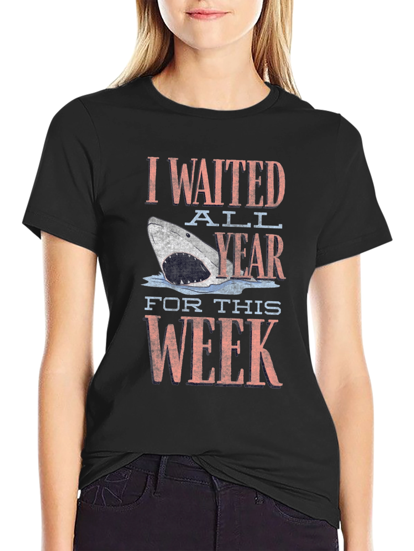 Shark Week Mens Black Graphic T-Shirt