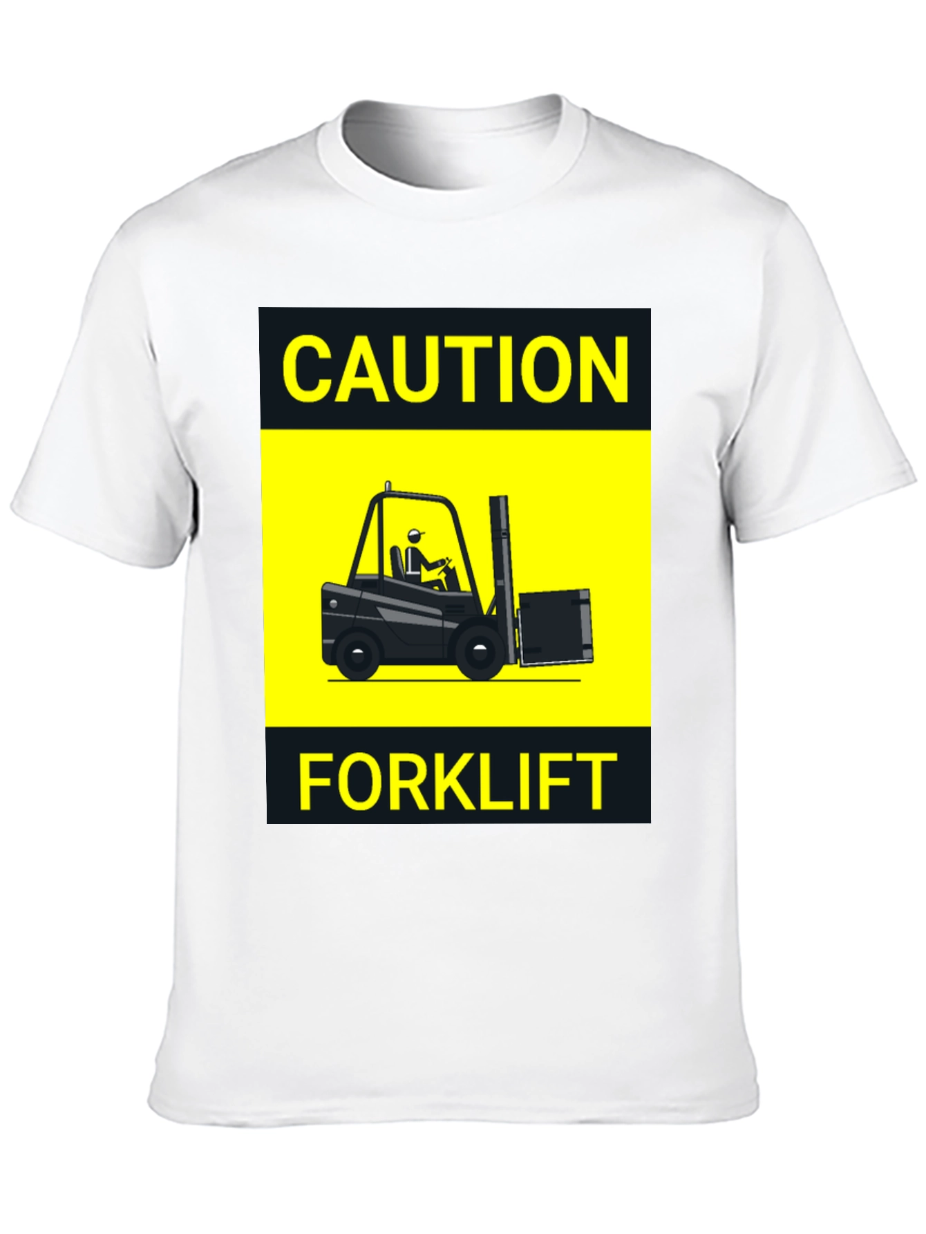 Caution Forklift T-Shirt - Novelty Graphic Tee