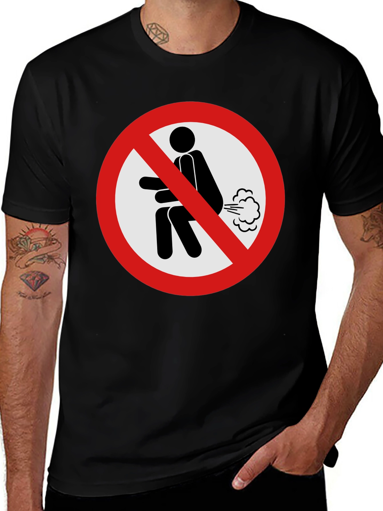 Funny No Farting Symbol T-Shirt
