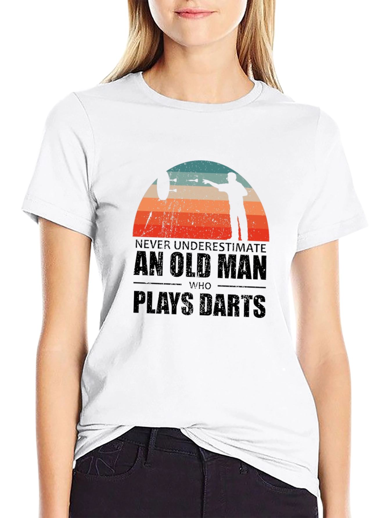 Never Underestimate Old Man Darts T-Shirt