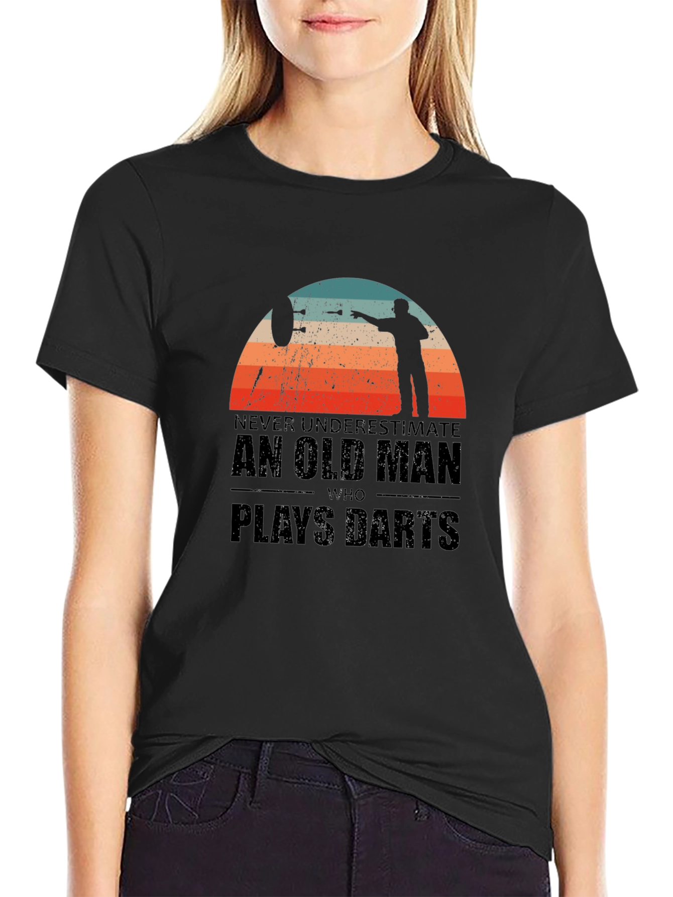 Never Underestimate Old Man Darts T-Shirt