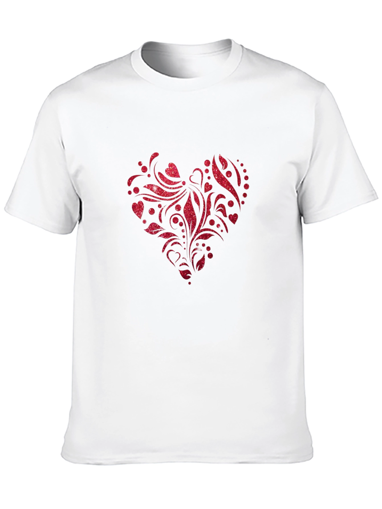 Red Glitter Heart Graphic Tee