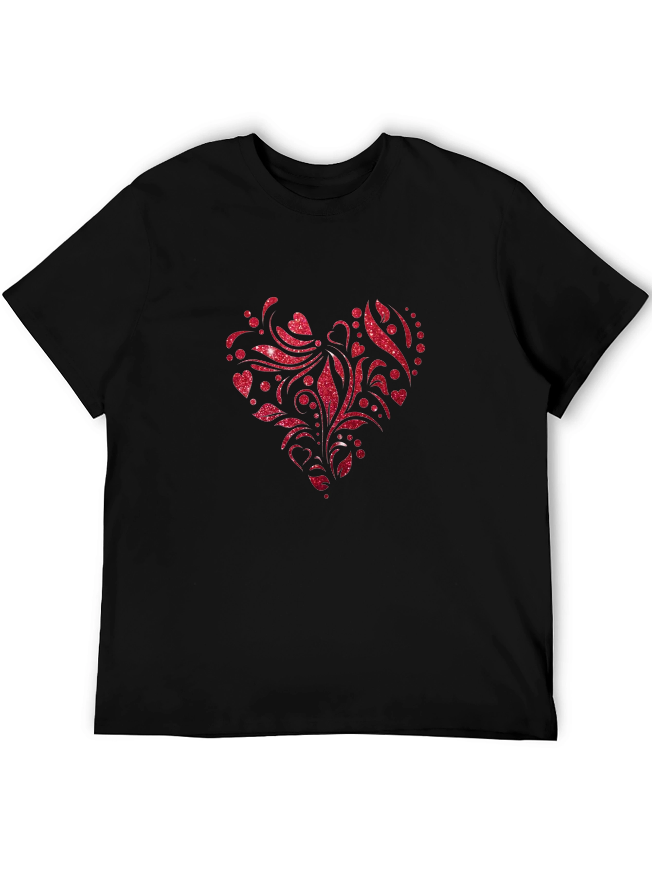 Red Glitter Heart Graphic Tee