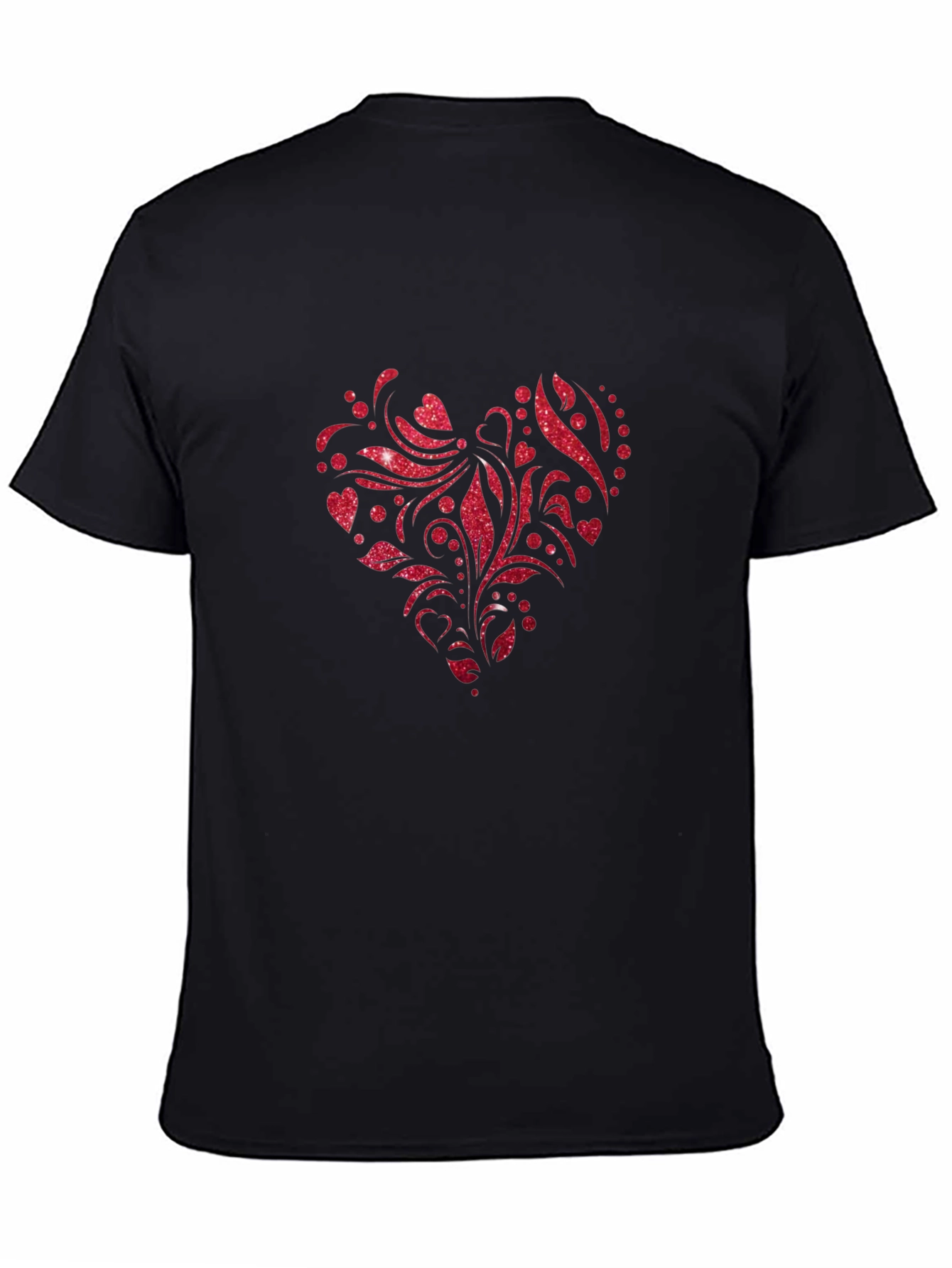 Red Glitter Heart Graphic Tee