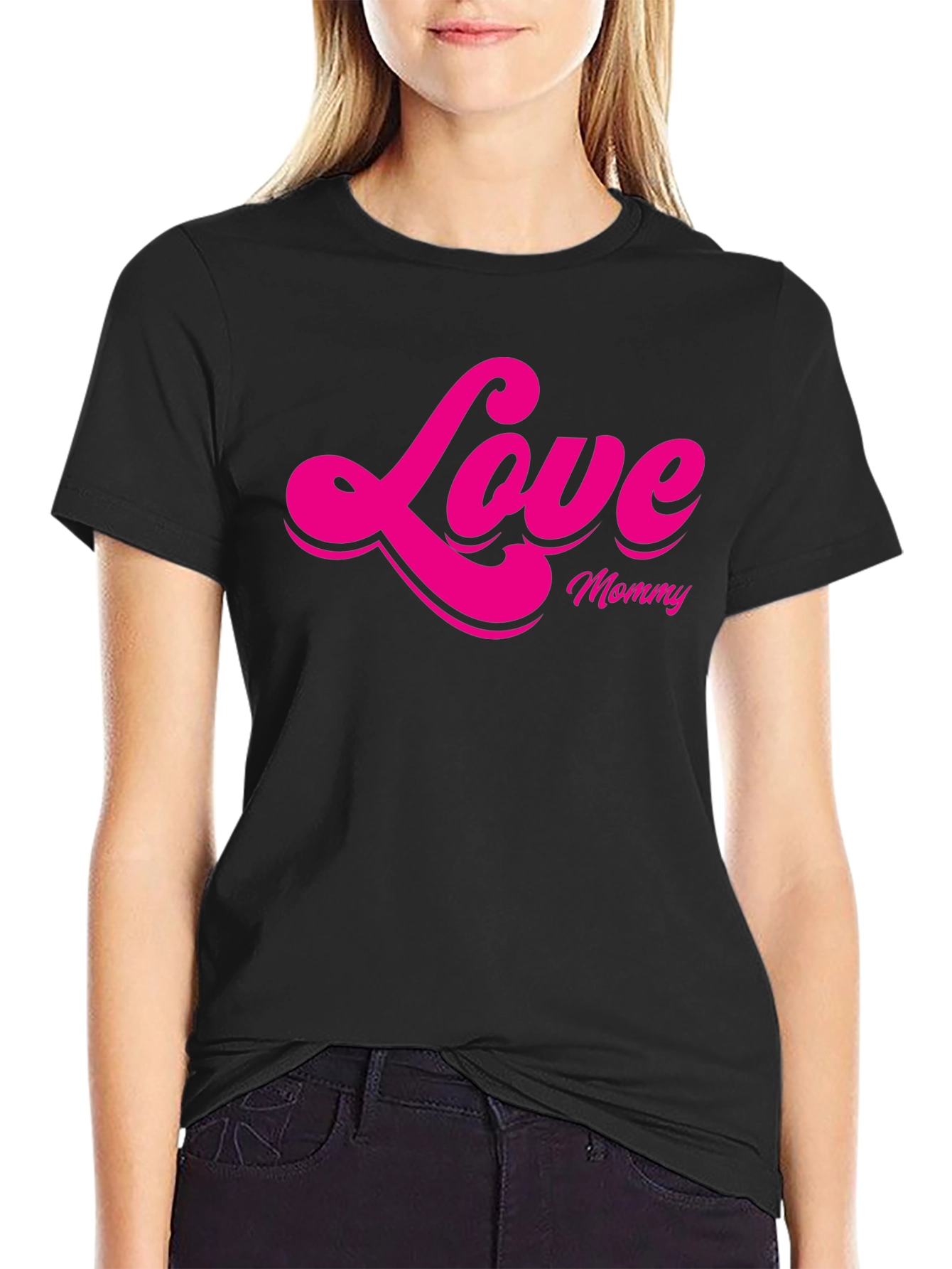 Love Mommy Graphic T-Shirt - Black