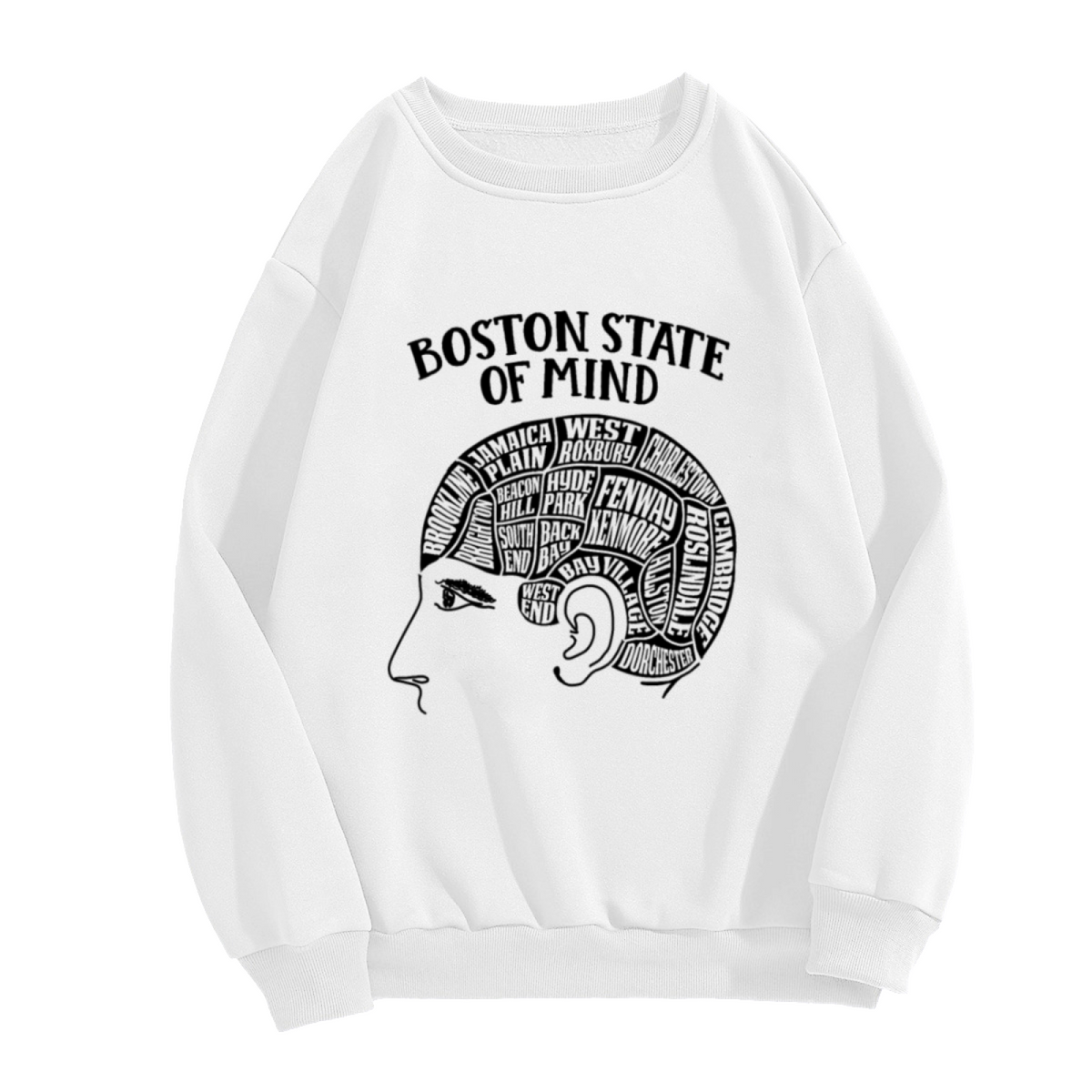 "BOSTON STATE OF MIND" City Map Design - Crewneck Sweatshirt | Boston, City, Travel Gift