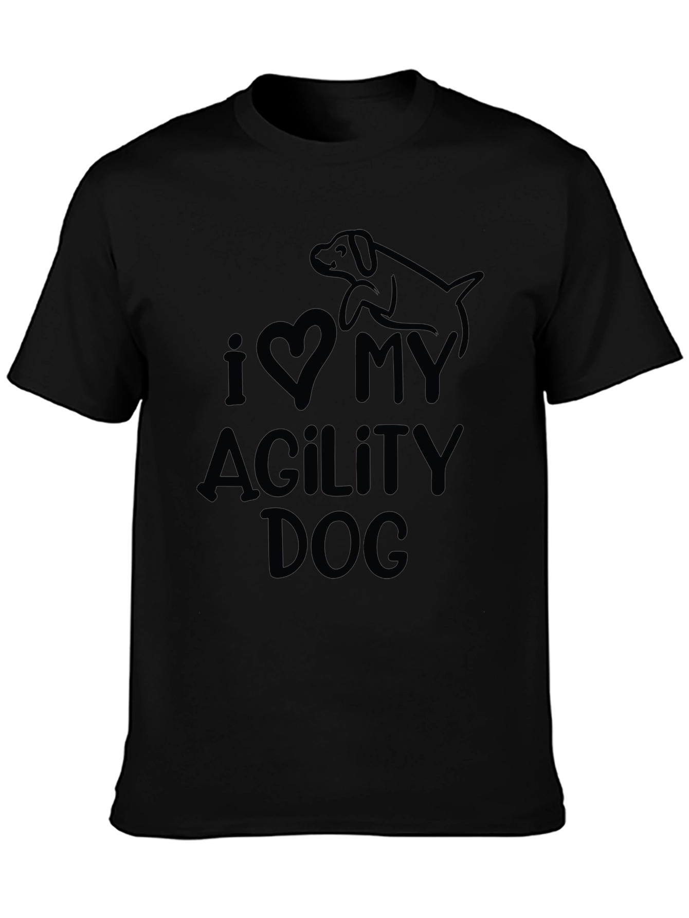 I Love My Agility Dog Black T-Shirt