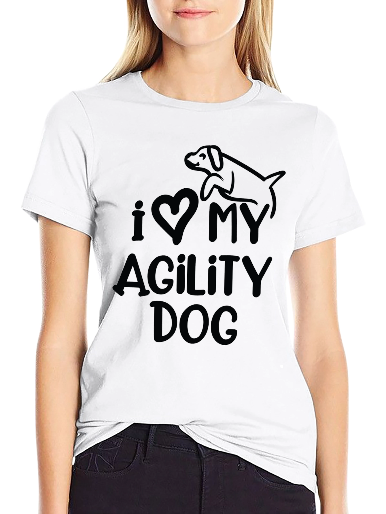I Love My Agility Dog Black T-Shirt