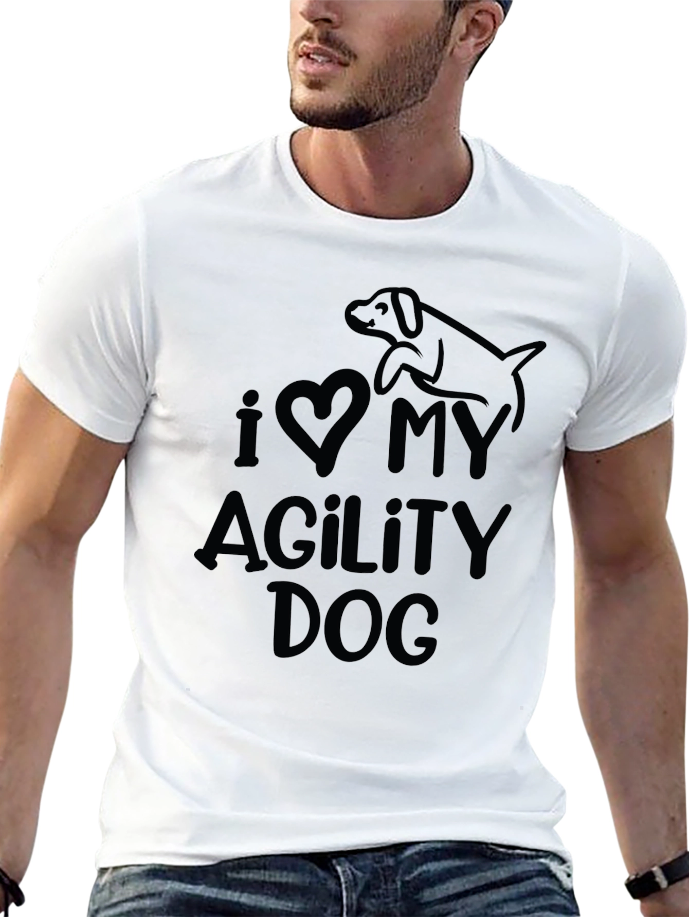 I Love My Agility Dog Black T-Shirt