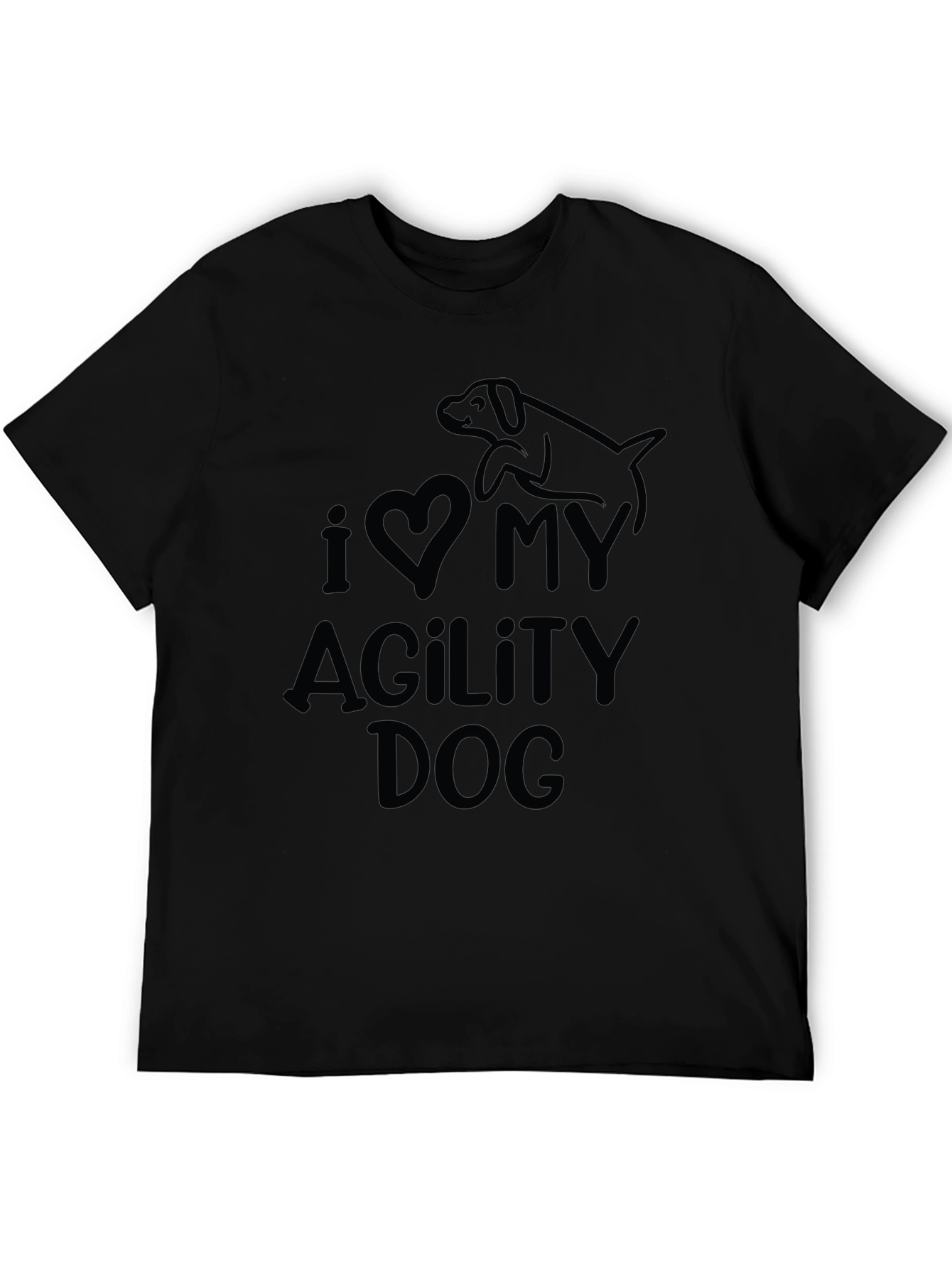 I Love My Agility Dog Black T-Shirt