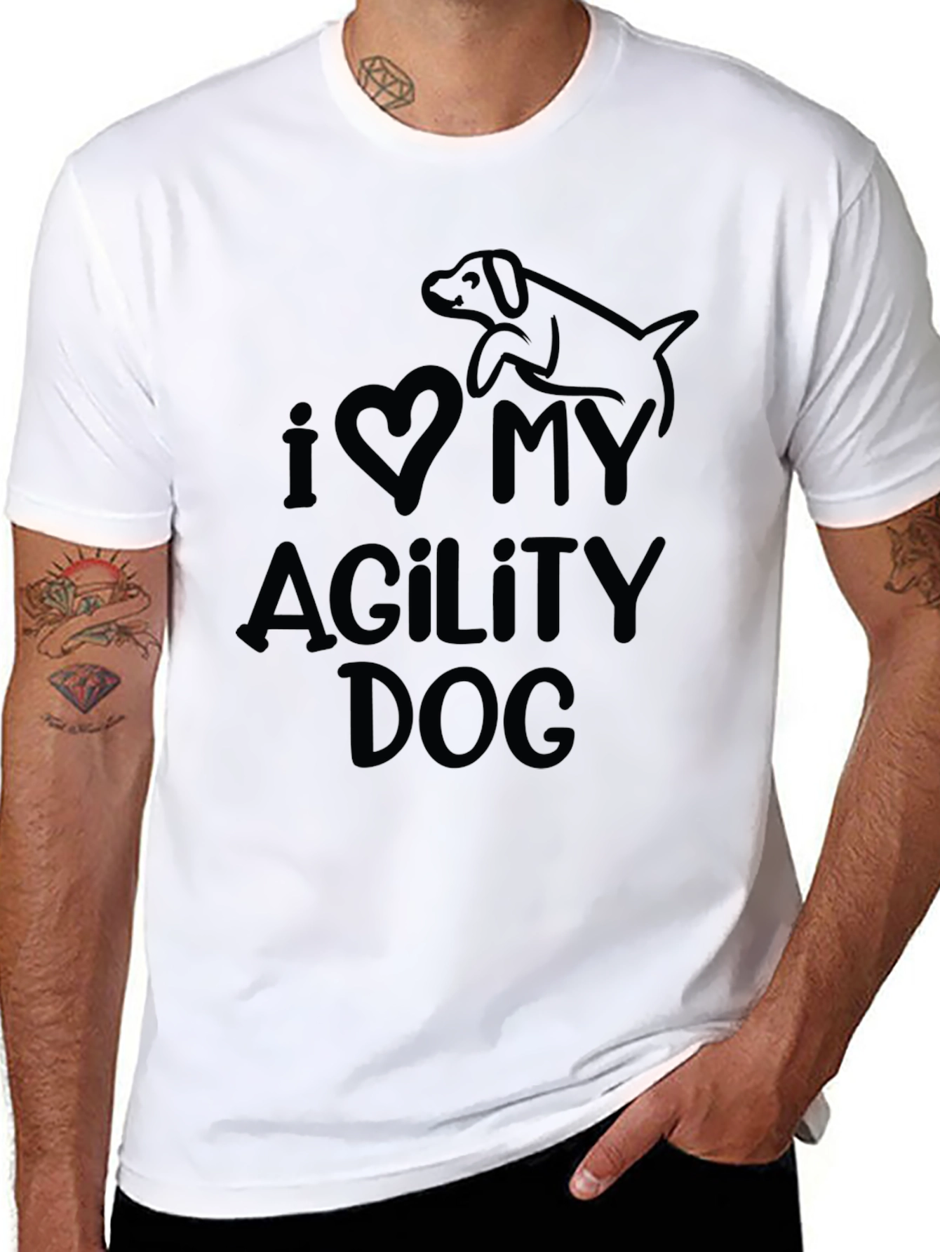 I Love My Agility Dog Black T-Shirt