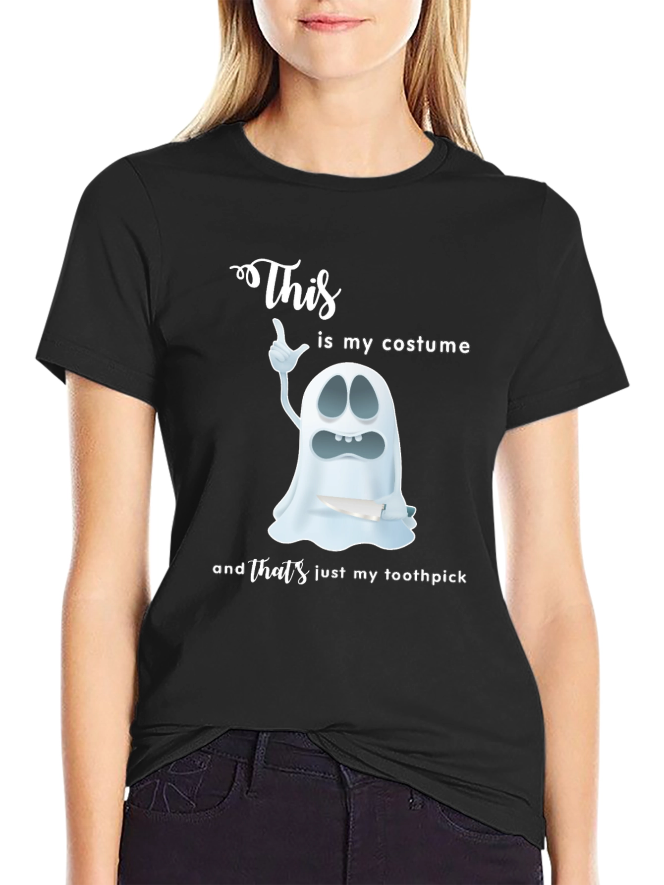 Funny Ghost Costume T-Shirt - Thats Just My Toothpick