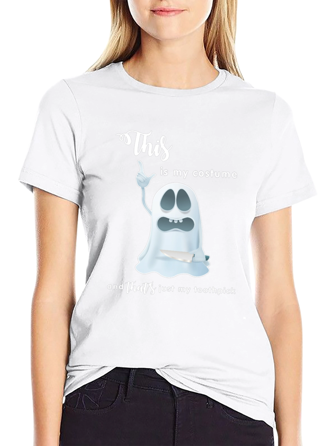 Funny Ghost Costume T-Shirt - Thats Just My Toothpick