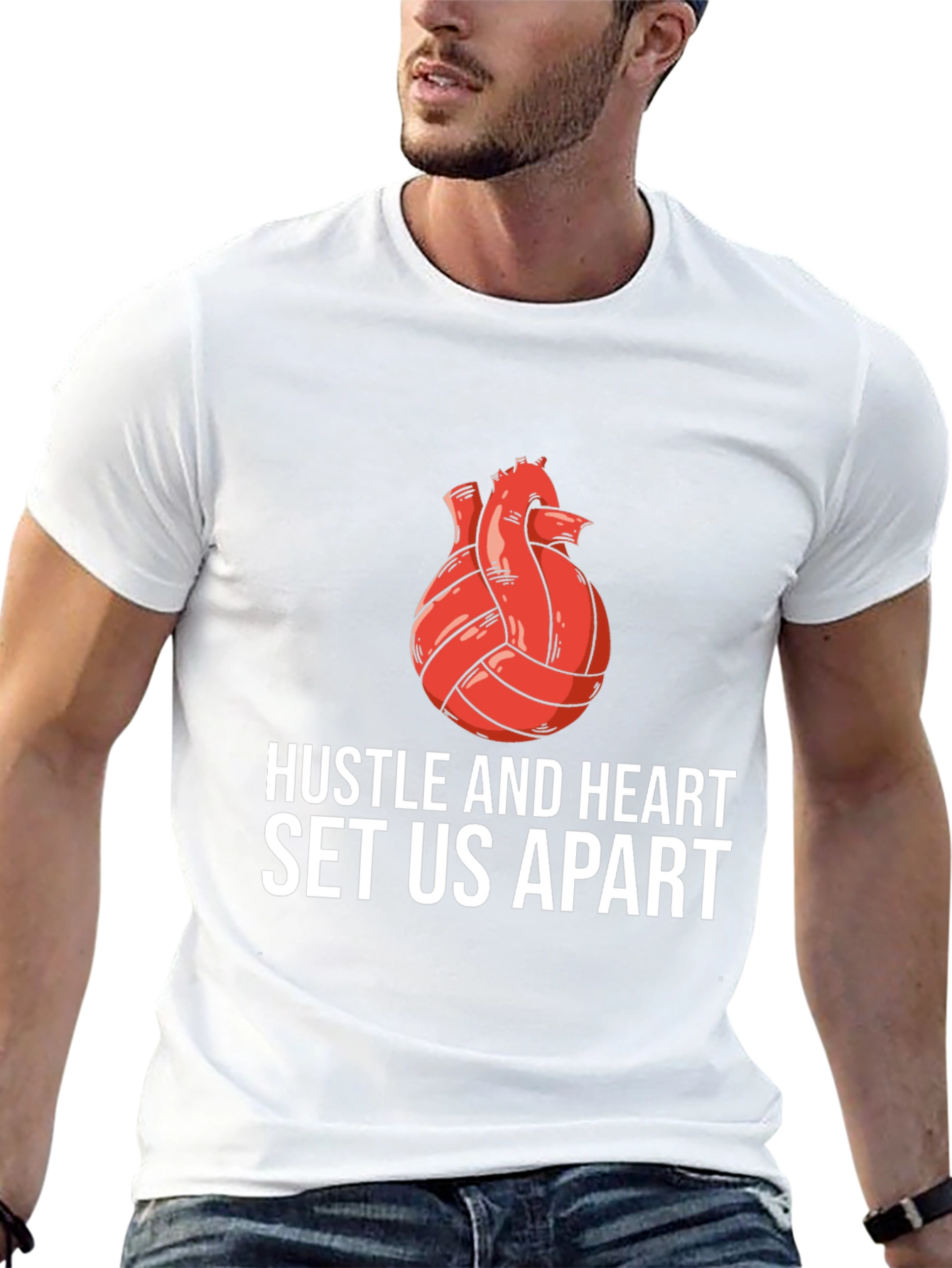 Hustle and Heart Volleyball Graphic Tee