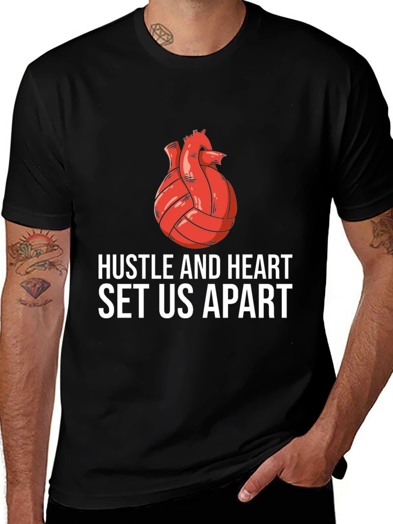 Hustle and Heart Volleyball Graphic Tee