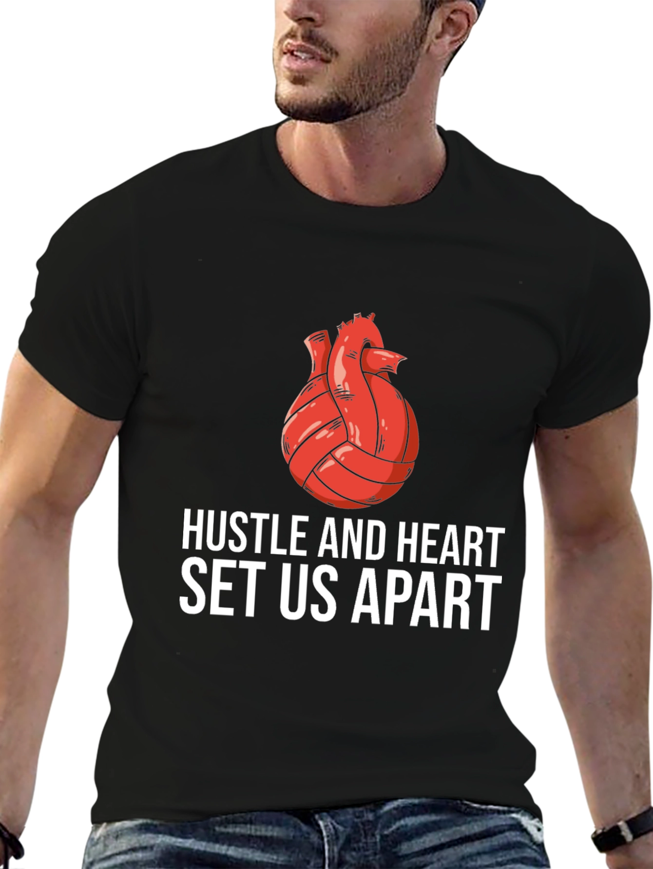 Hustle and Heart Volleyball Graphic Tee