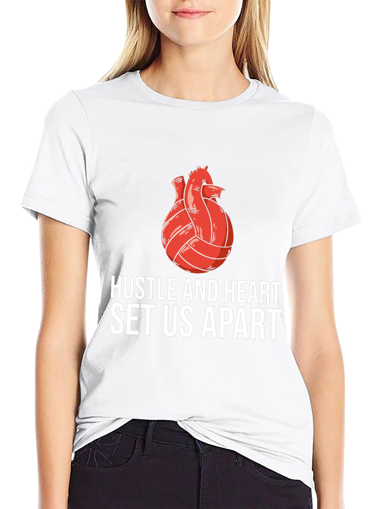 Hustle and Heart Volleyball Graphic Tee