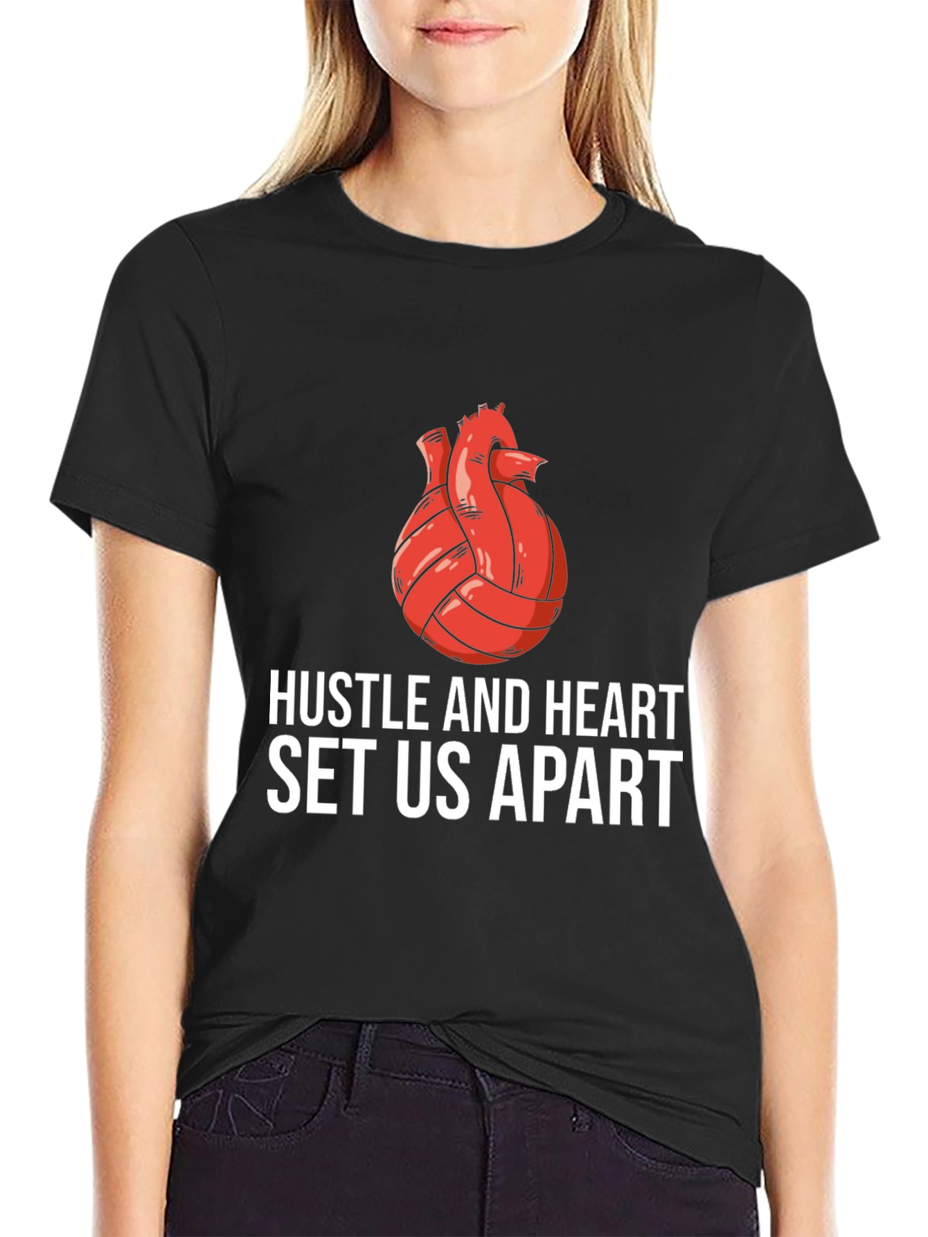 Hustle and Heart Volleyball Graphic Tee