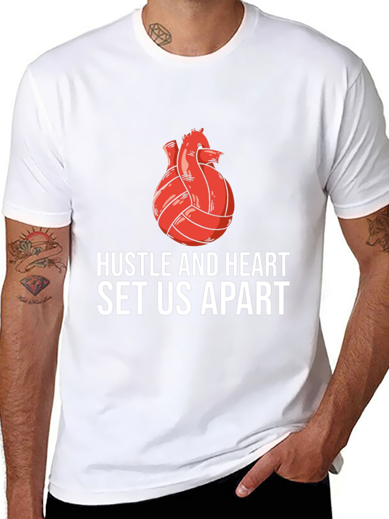Hustle and Heart Volleyball Graphic Tee