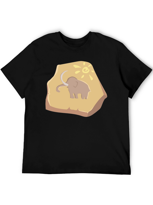Mammoth Fossil Graphic Tee - Black Cotton T-Shirt