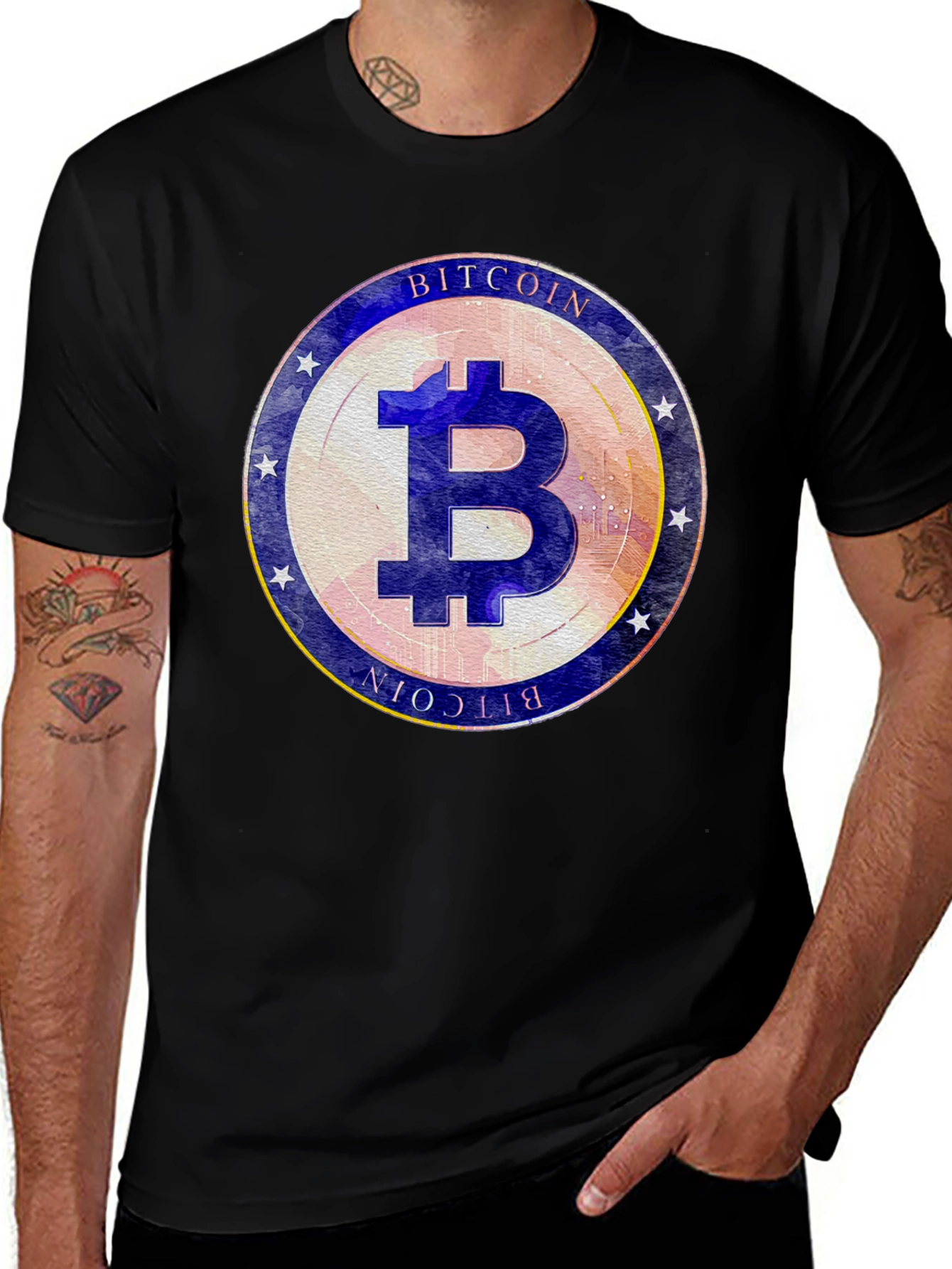 Bitcoin Emblem Black T-Shirt