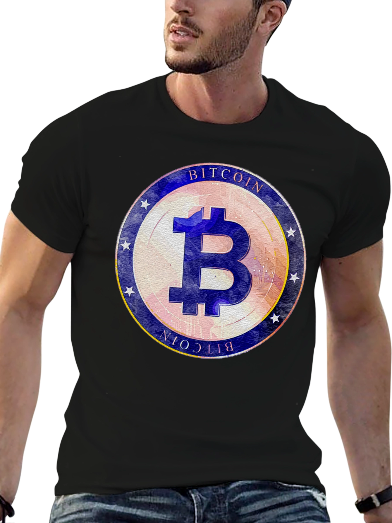 Bitcoin Emblem Black T-Shirt